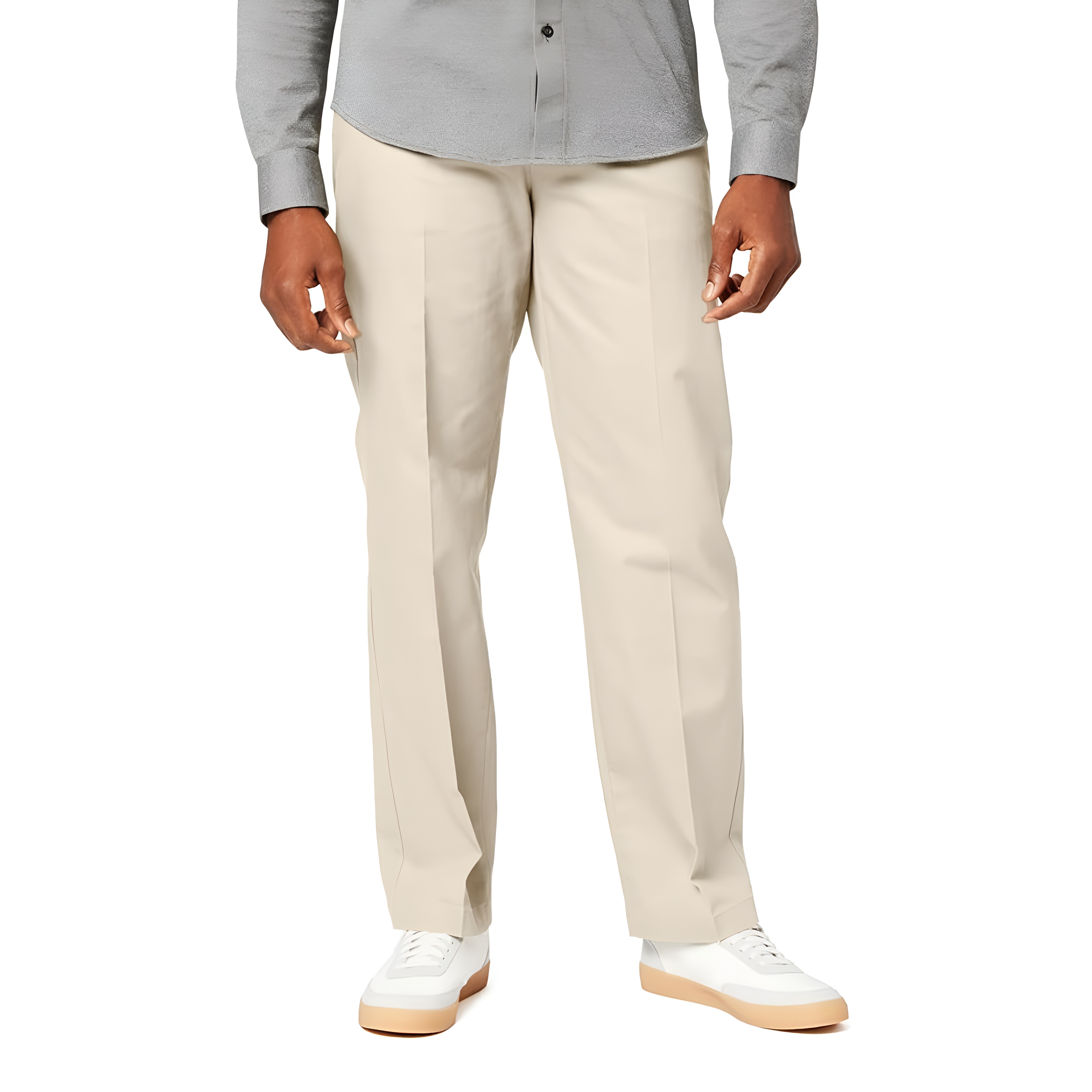 Classic Stretch Fit Formal Pants With Button Closure For Men