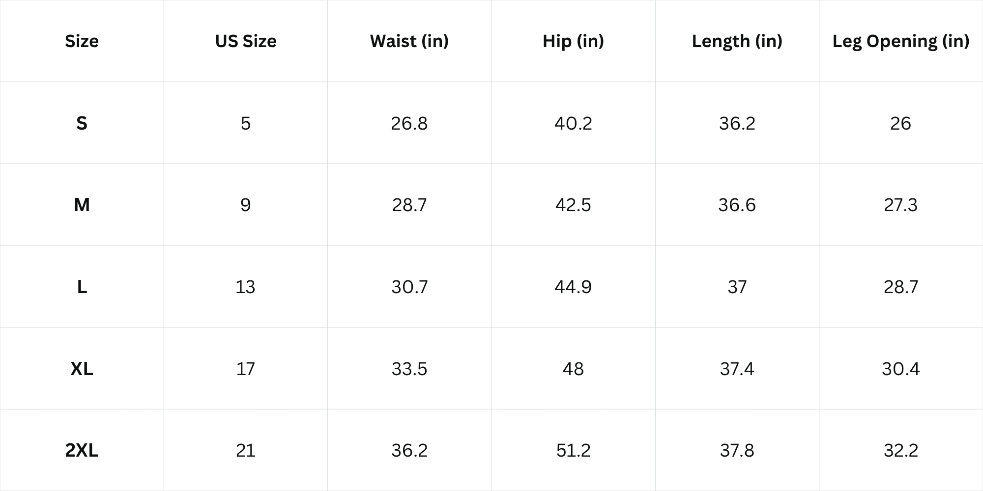 Size Chart