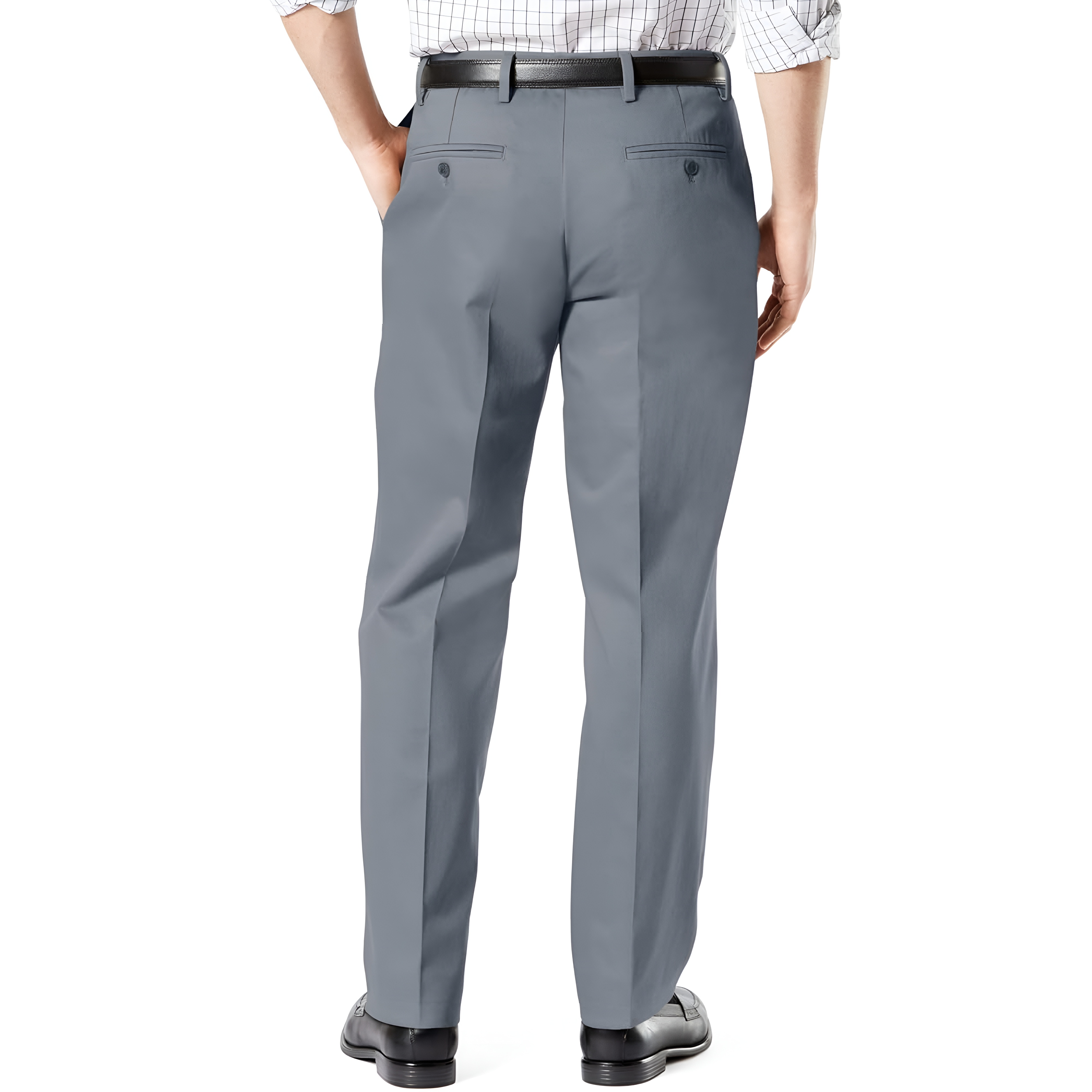 Classic Stretch Fit Formal Pants With Button Closure For Men
