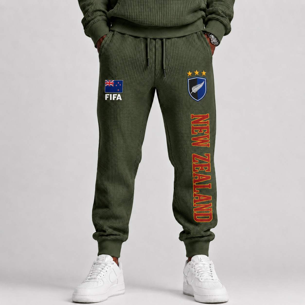 FIFA 2026 New Zealand Printed Waffle Football Fan Pants