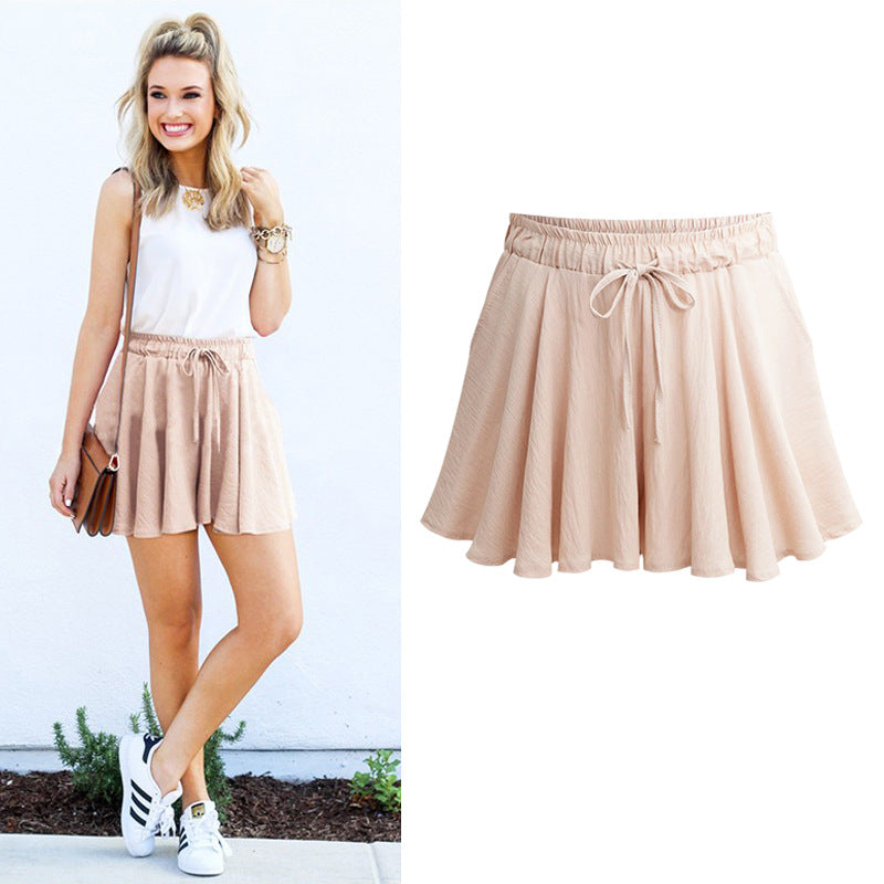 High Waist Drawstring Elastic Shorts-My Comfy Pant