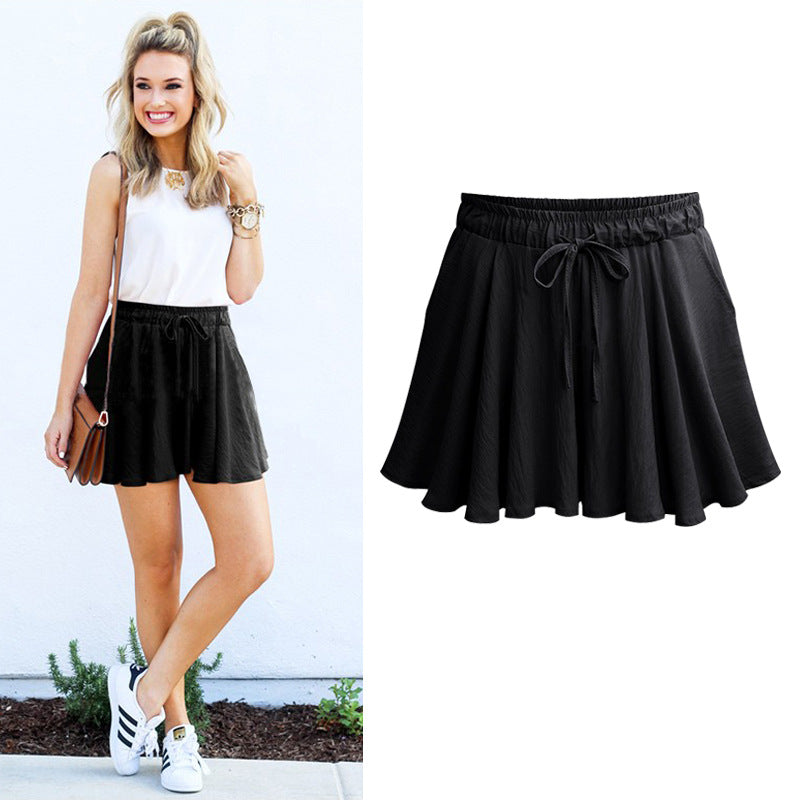High Waist Drawstring Elastic Shorts-My Comfy Pant