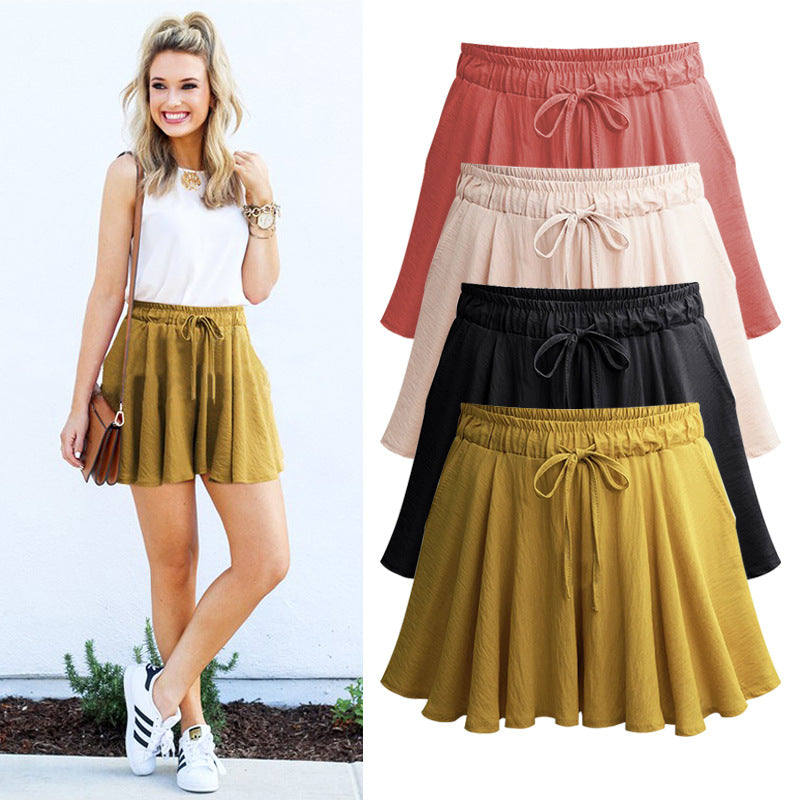 High Waist Drawstring Elastic Shorts-My Comfy Pant