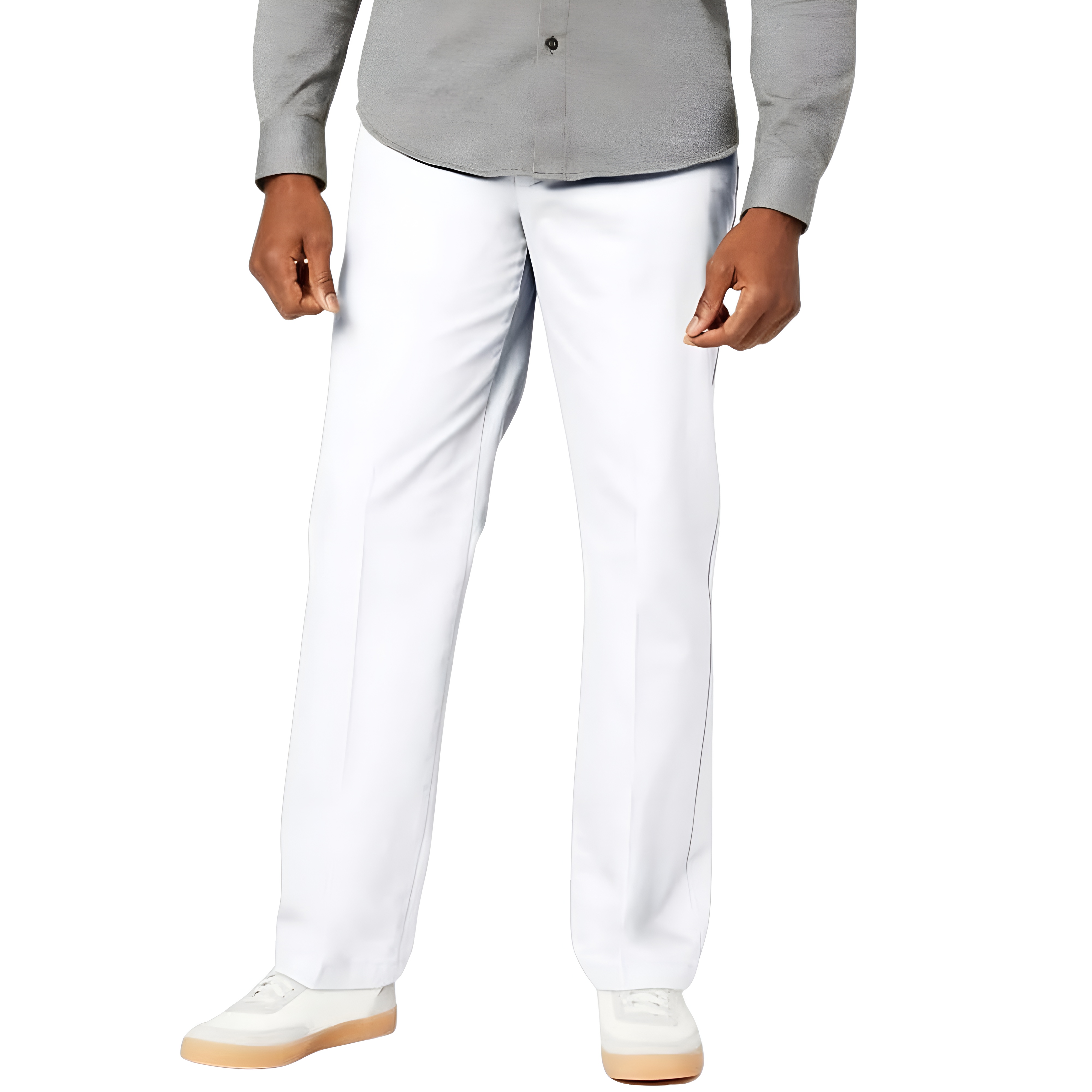 Classic Stretch Fit Formal Pants With Button Closure For Men
