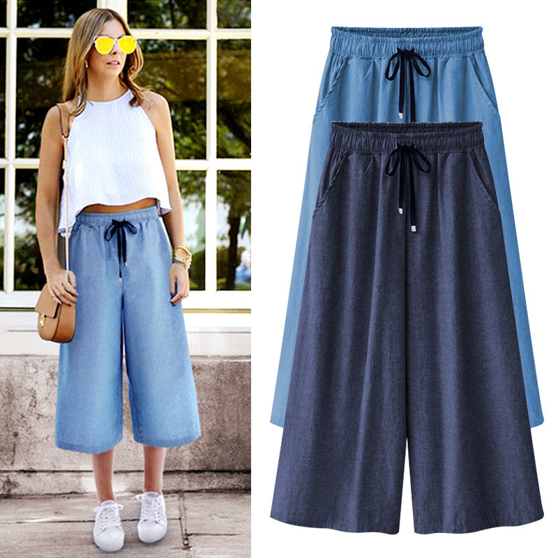 Slim Nine Quarter Jeans Casual Culottes-My Comfy Pant