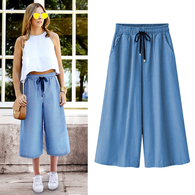 Slim Nine Quarter Jeans Casual Culottes-My Comfy Pant