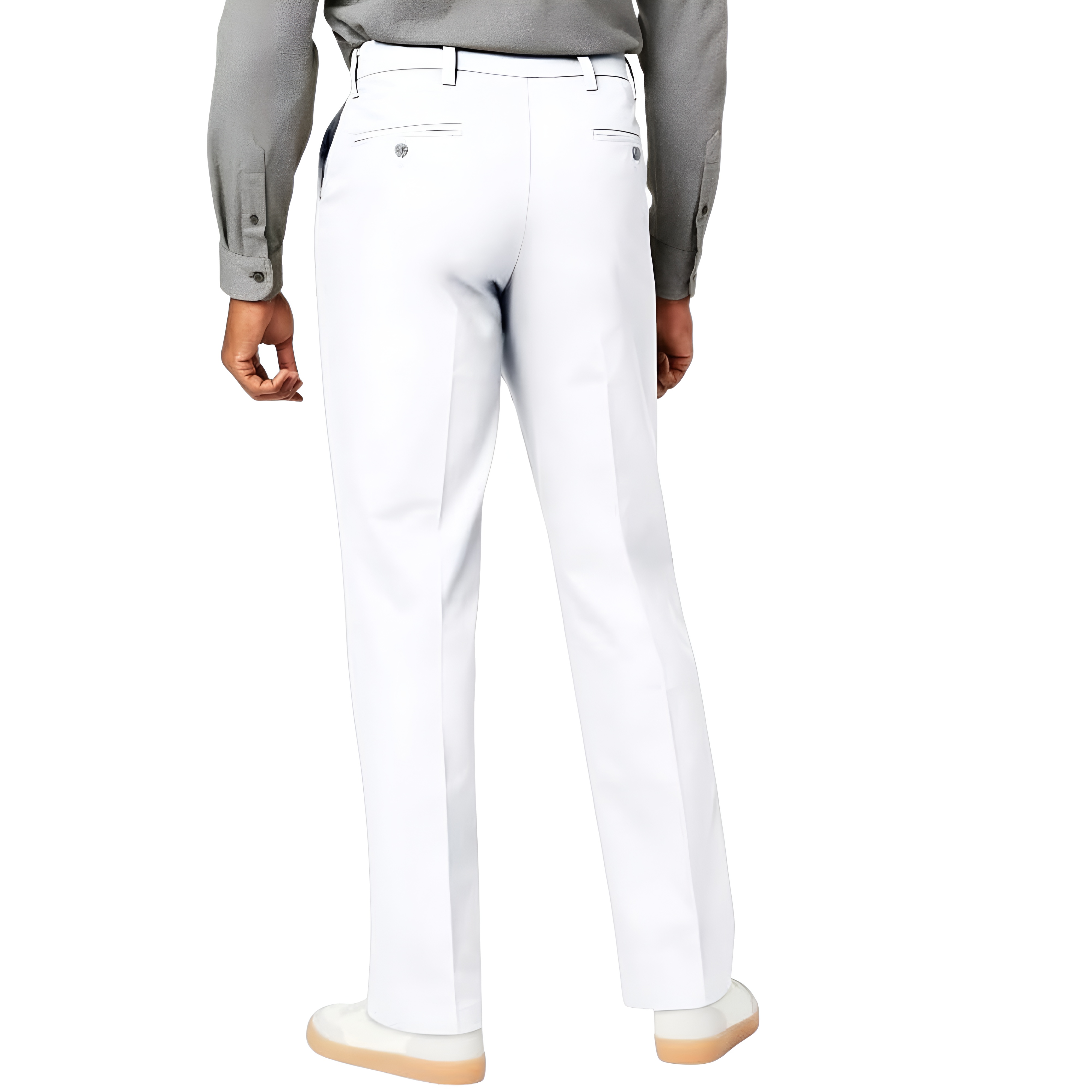 Classic Stretch Fit Formal Pants With Button Closure For Men