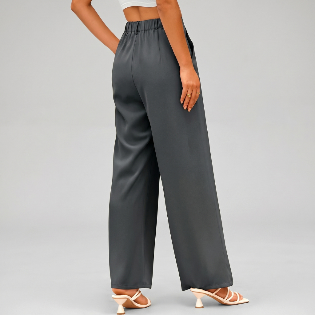 High Rise Casual Wide Loose Fit Palazzo Pants For Women Summer Wear