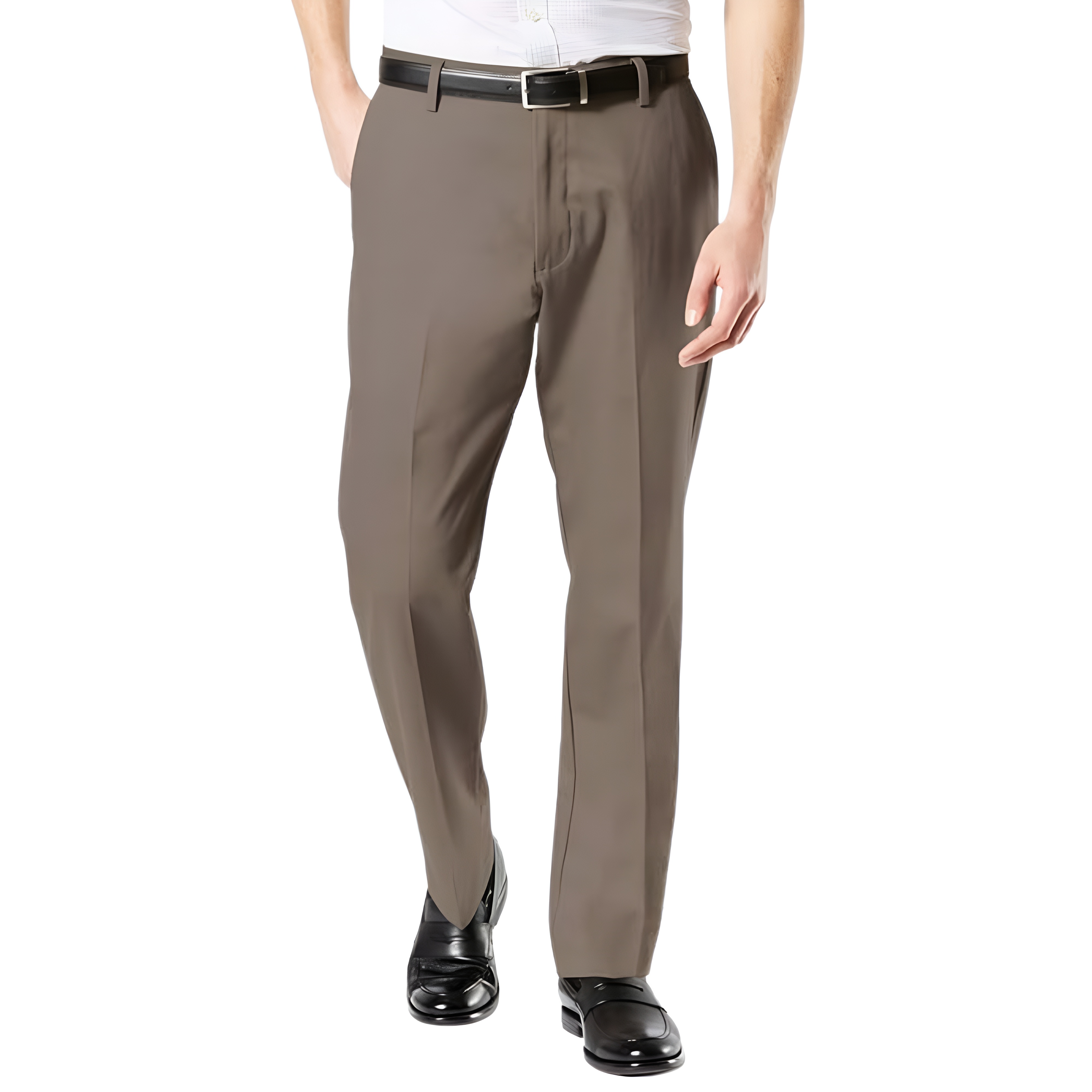 Classic Stretch Fit Formal Pants With Button Closure For Men