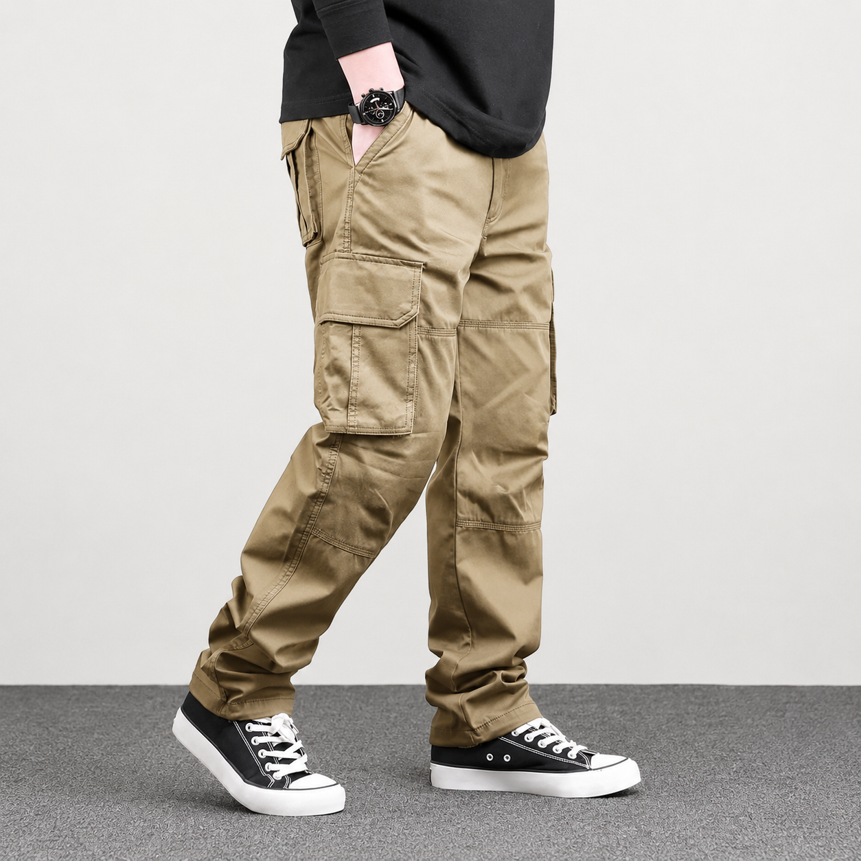 Loose Casual Street Style Cargo Pant With Drawstring For Men