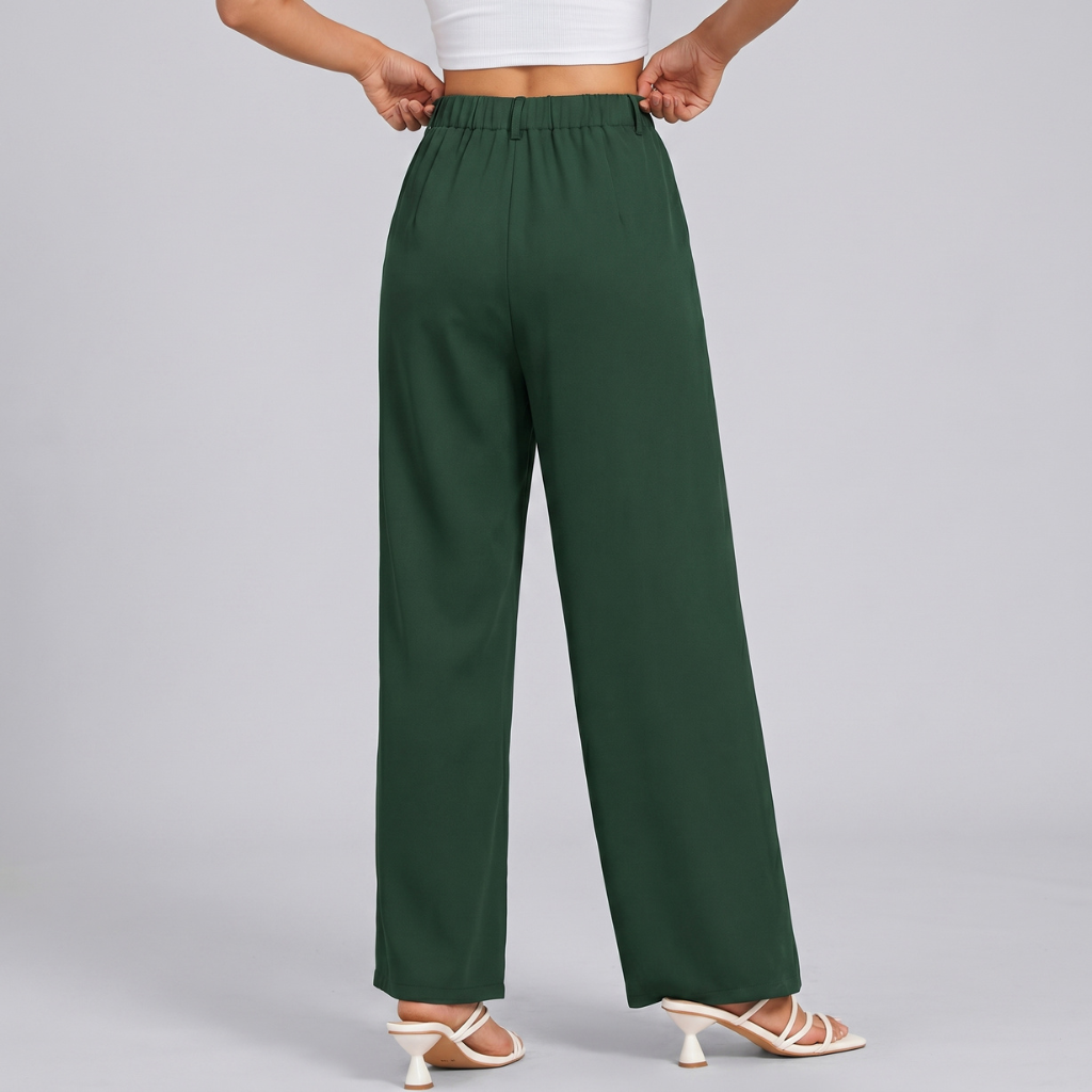 High Rise Casual Wide Loose Fit Palazzo Pants For Women Summer Wear