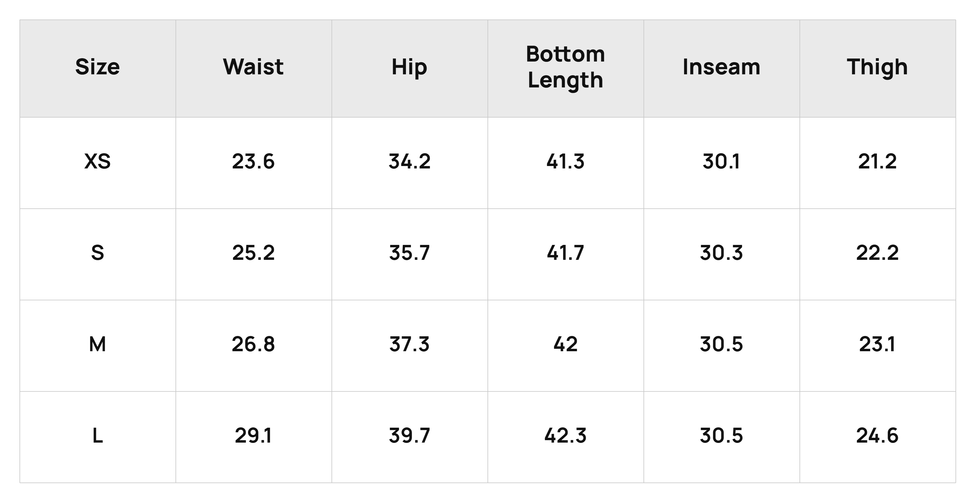 Size Chart