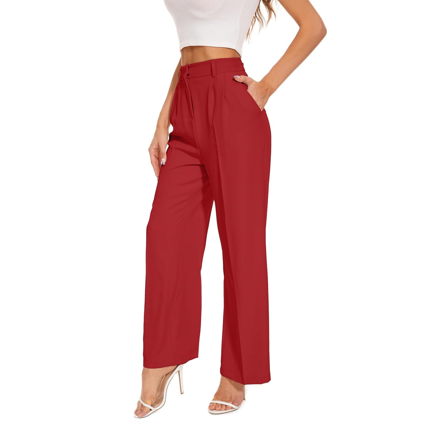 Stretchy Loose Casual Pants With Elastic Waistband For Women