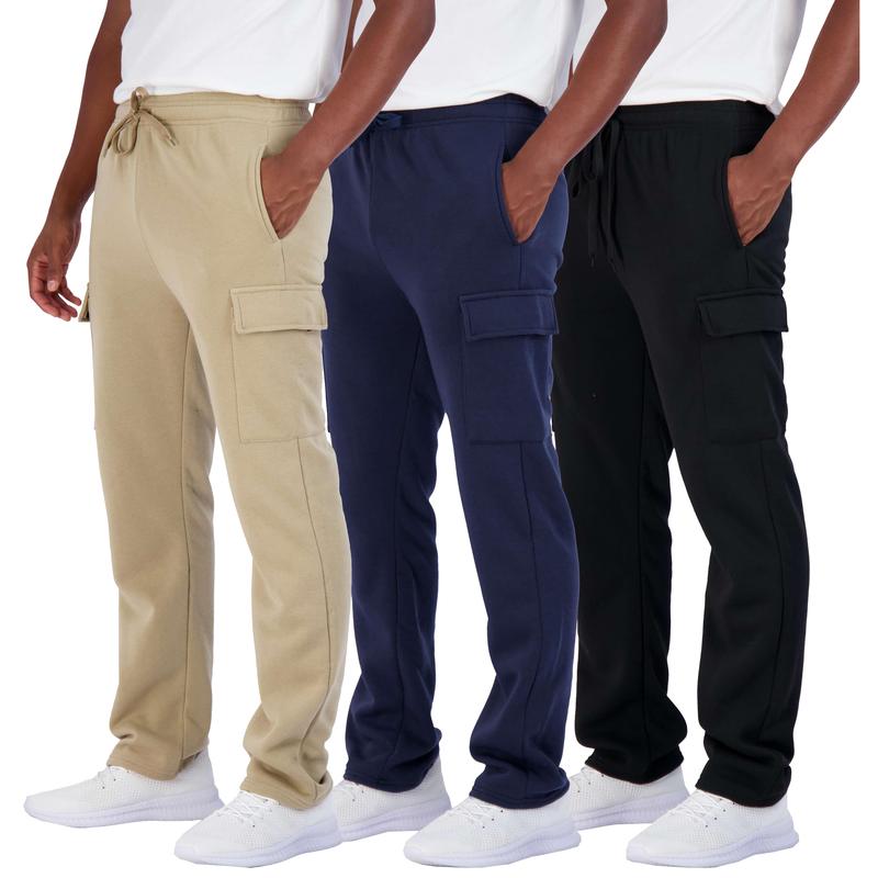 Pack of 3 Tech Fleece Cargo Sweatpants with Multi-Pocket Design for Men