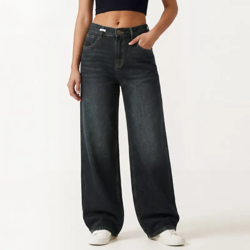 Wide Fit Baggy Jeans With Pockets For Women