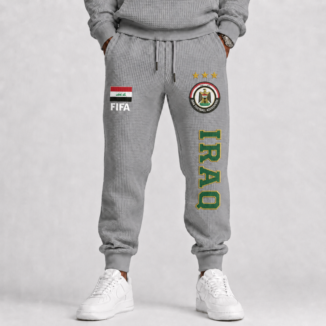FIFA 2026 Iraq Printed Waffle Football Fan Pants