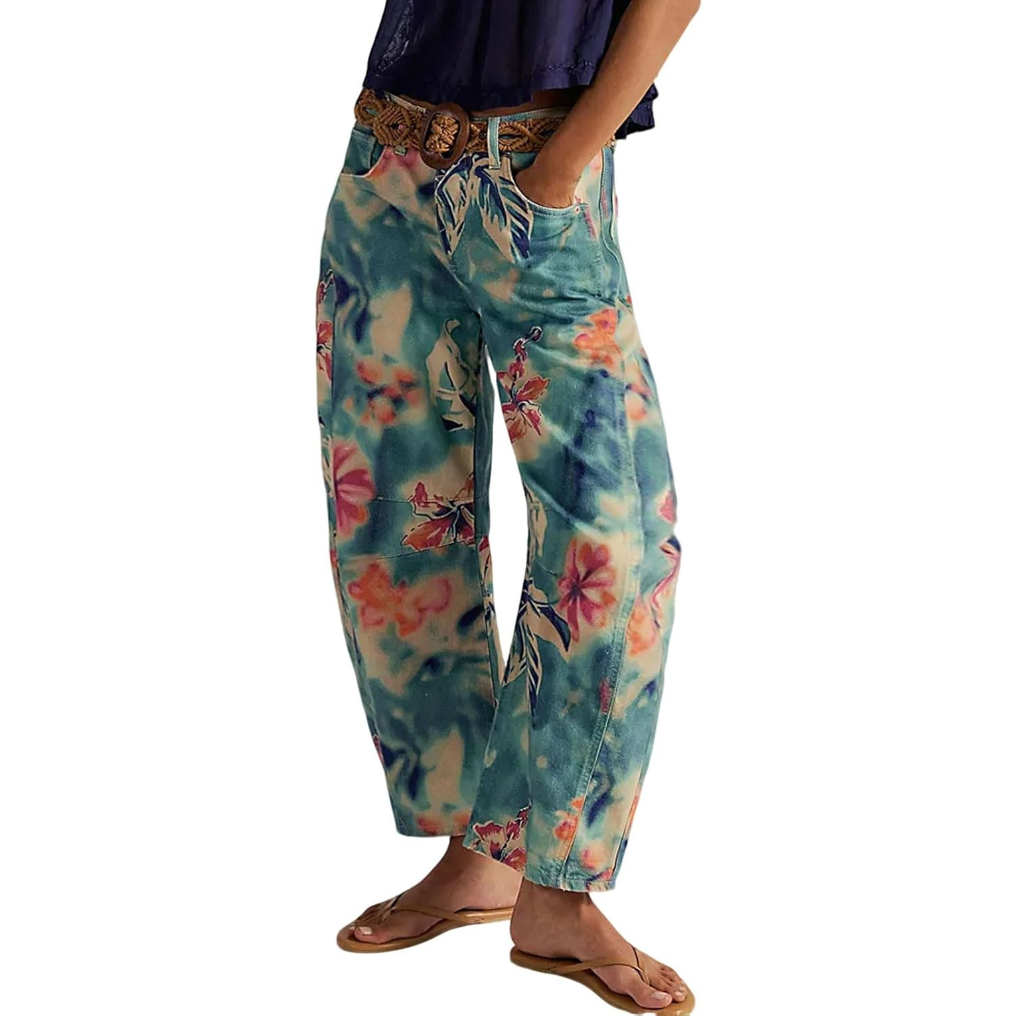 Striped Wide Leg Baggy Barrel Jeans for Women Y2K