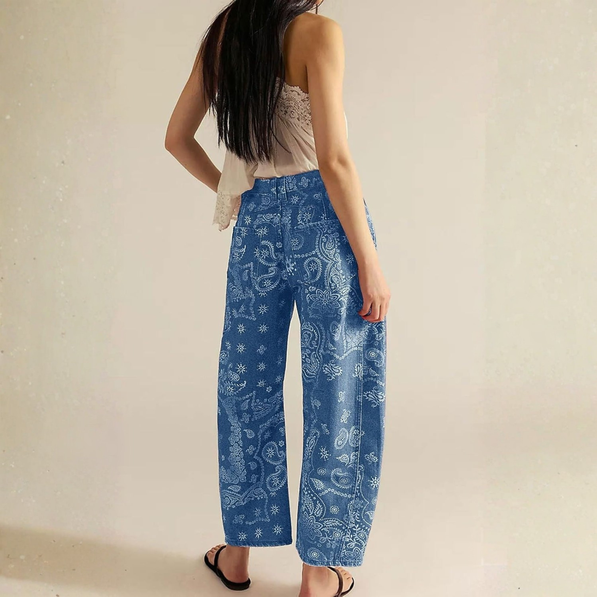 Striped Wide Leg Baggy Barrel Jeans for Women Y2K