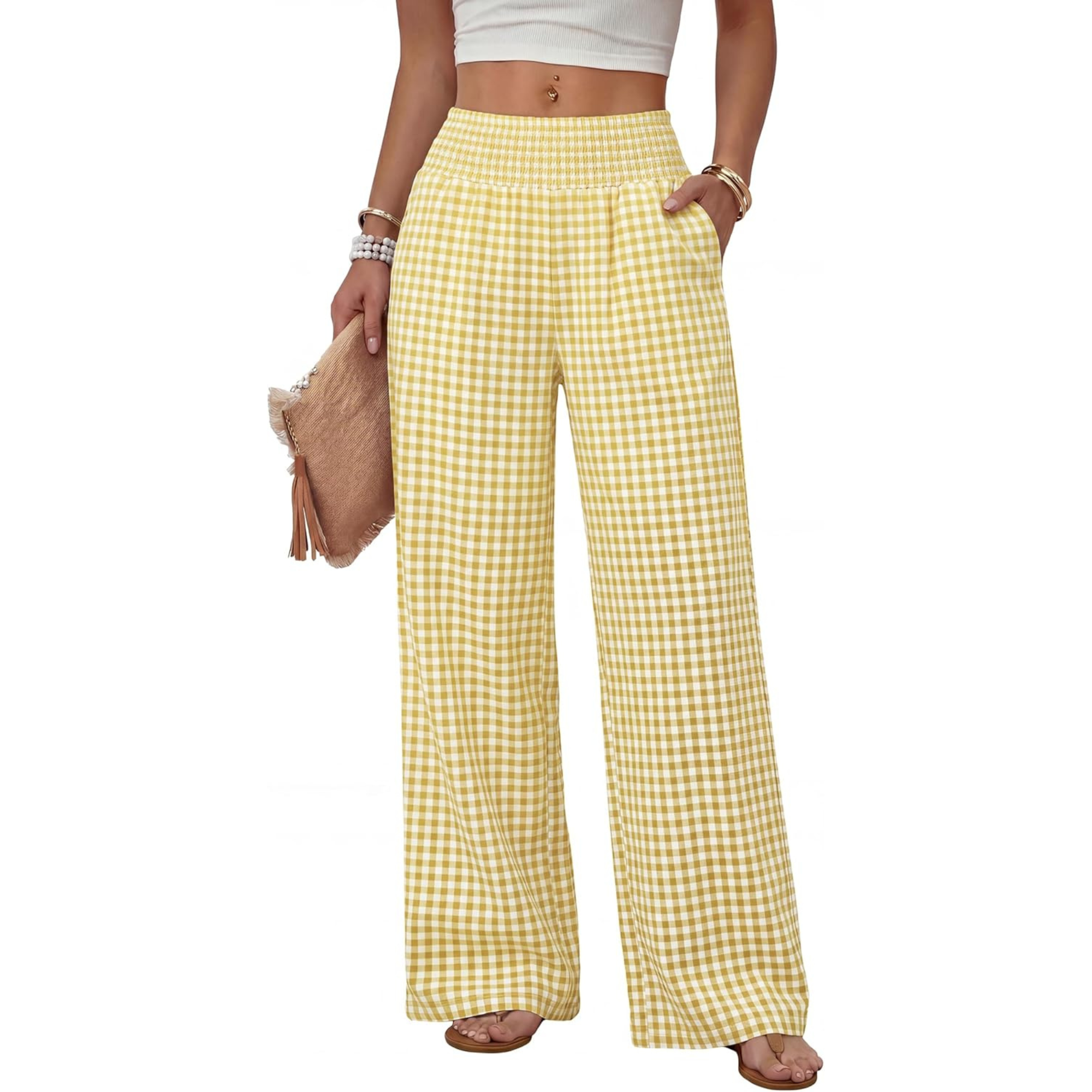 High Waist Wide Leg Lounge Pants with Side Pockets