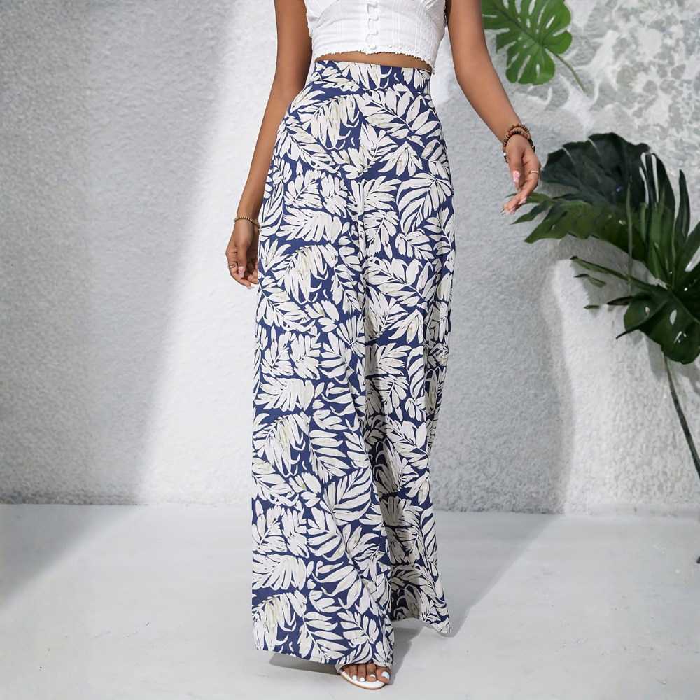 Bohemian Style Wide Vacation Themed Pants For Women