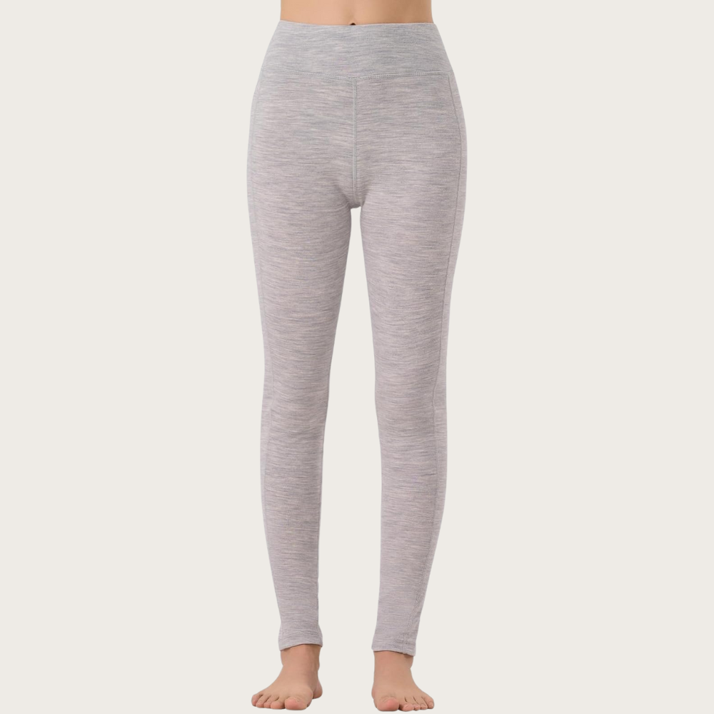 Women Soft Base Wool Layer Thermal Leggings Pants For Hiking And Skiing