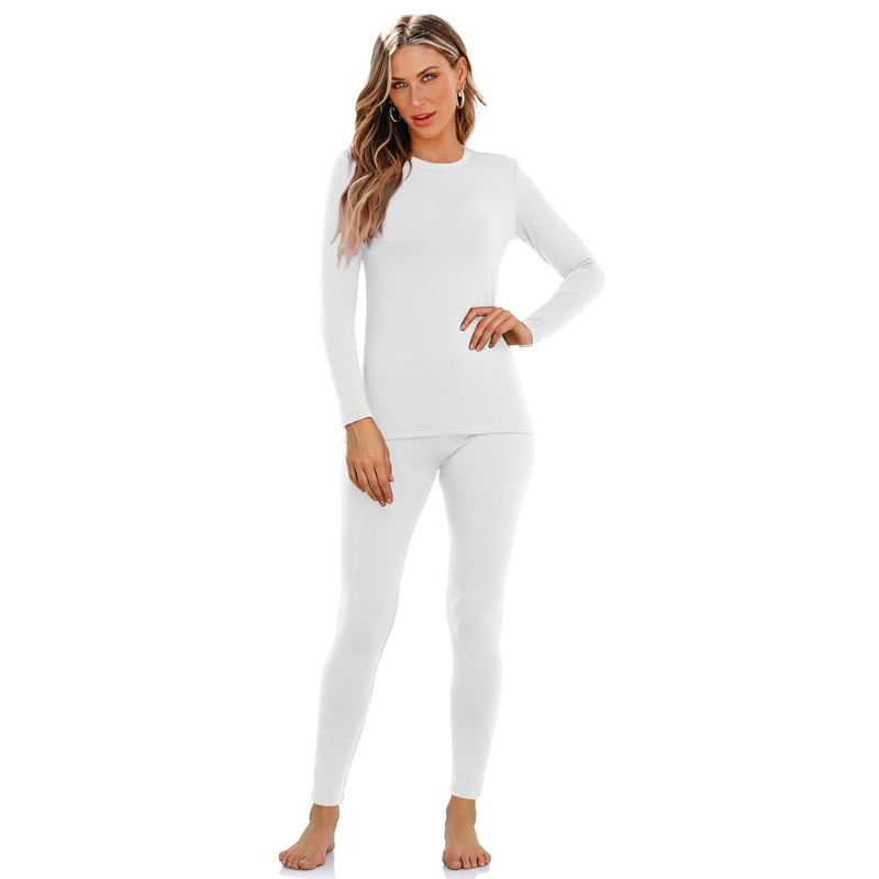 Women Fleece Lined Thermal Underwear Set for Cold Weather