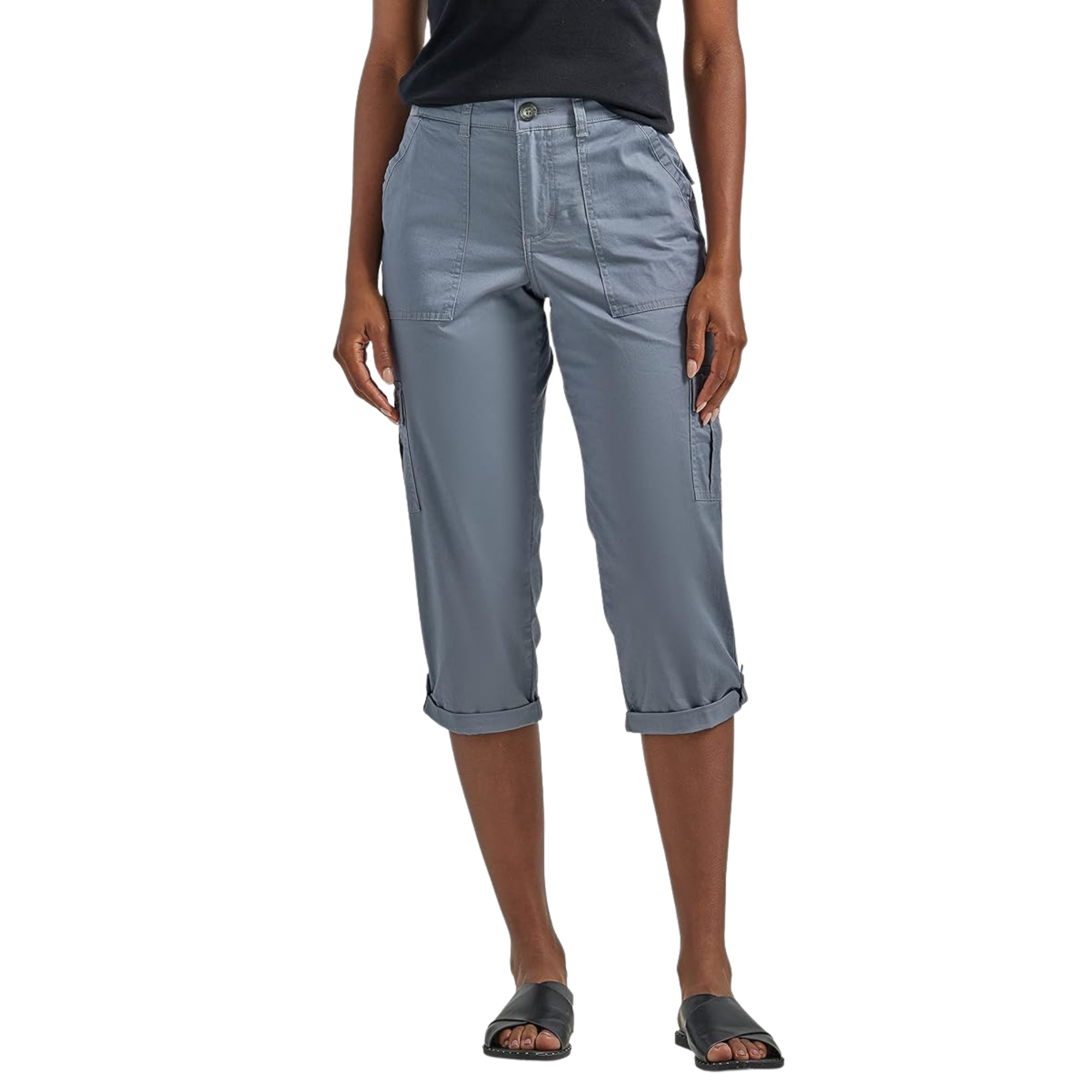 Comfortable And Casual Utility Capri Pants With Pockets For Women