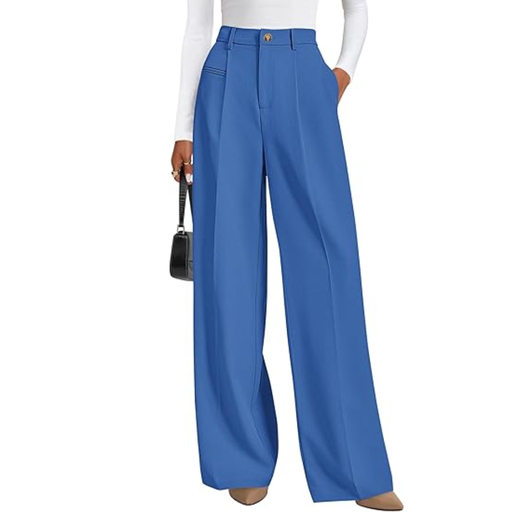 Wide Fit Casual Flowy Work Palazzo Pants For Women
