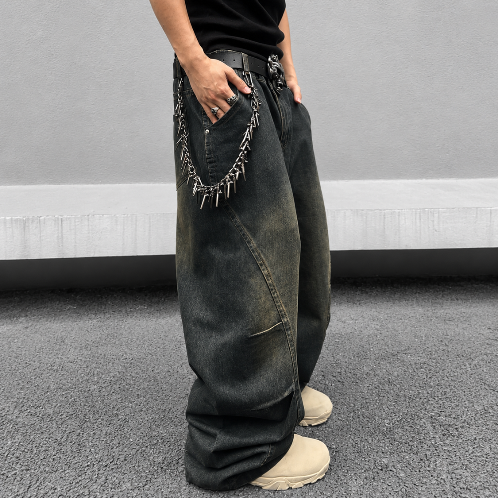 Structured Saturated Wide Cut Streetwear Pants