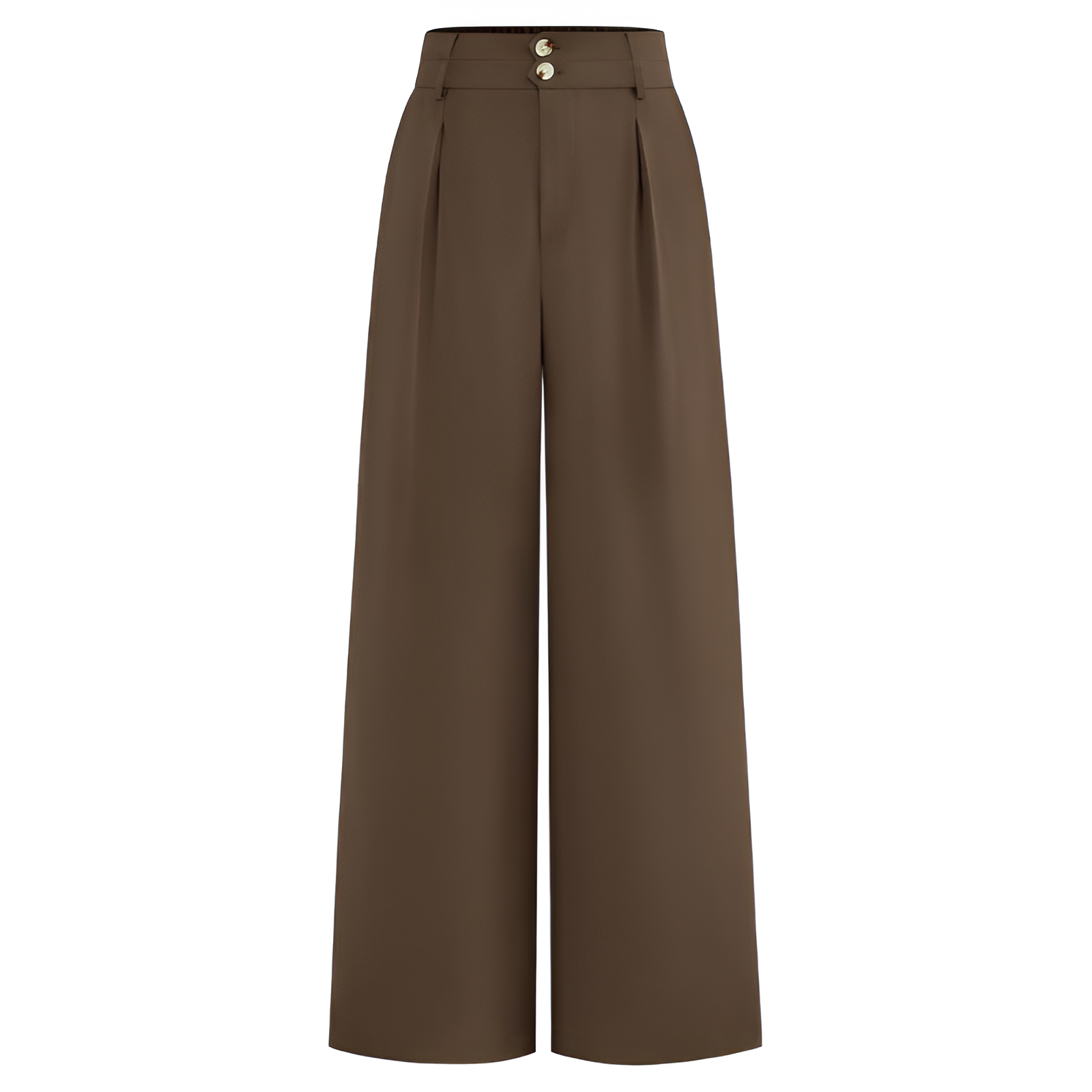 Women Wide Leg Dress Pants 2026 High Waisted Button Pleated Business Casual Trousers Office Work Palazzo PantsWide Fit High Rise Button Pleated Trousers For Women  - Image 11