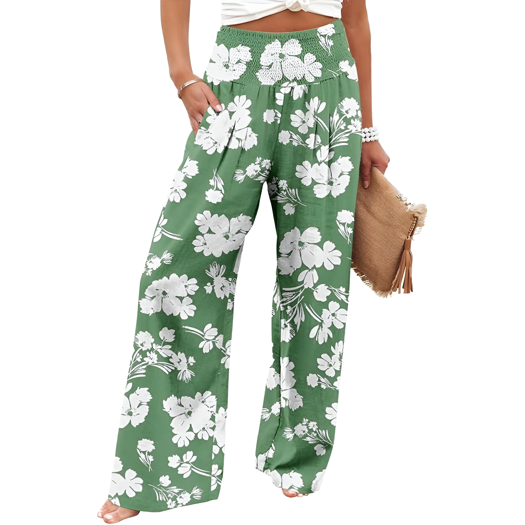 Casual High Rise Palazzo With Pocket For Women