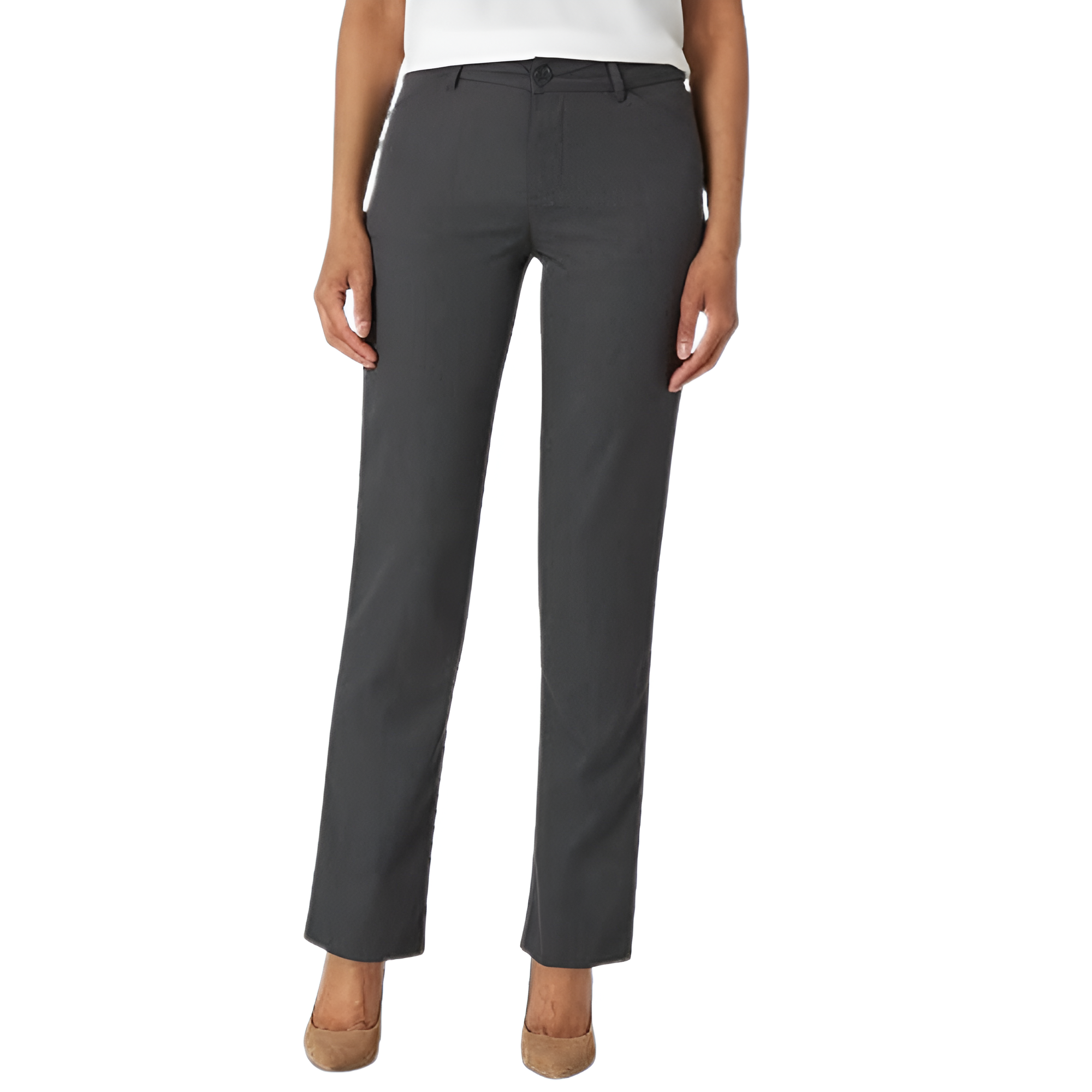 Comfortable Mid Rise Work Trousers For Women 