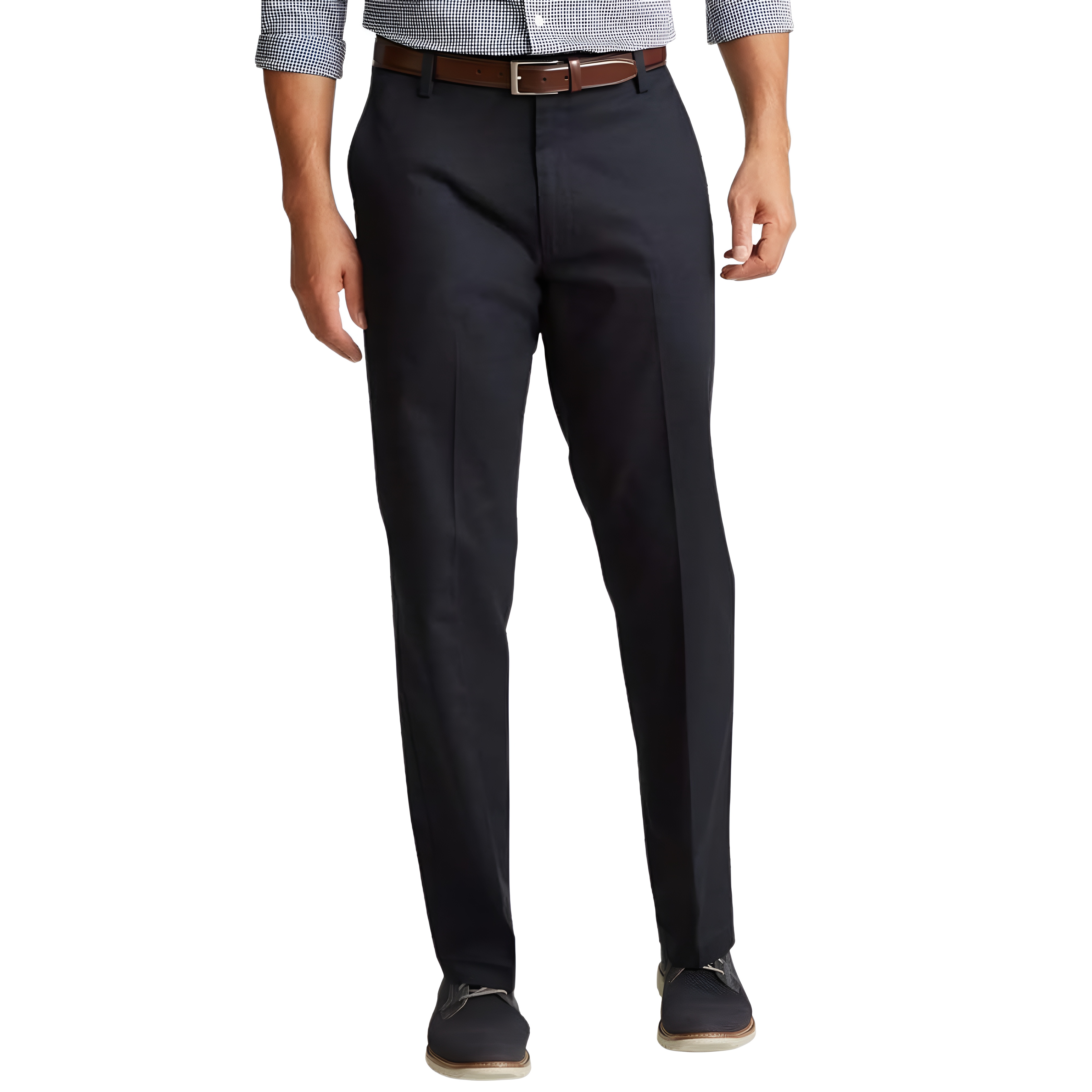 Classic Stretch Fit Formal Pants With Button Closure For Men