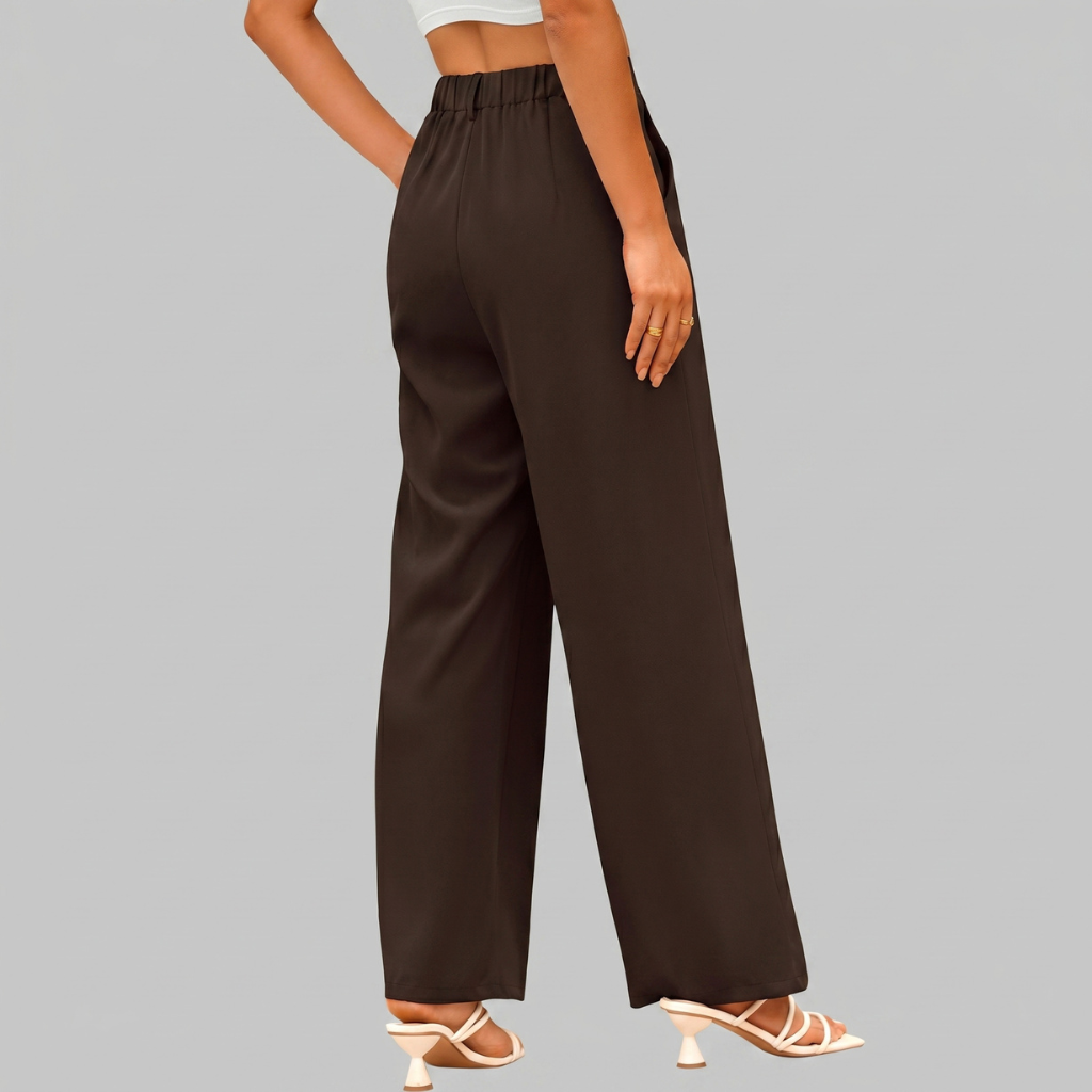 High Rise Casual Wide Loose Fit Palazzo Pants For Women Summer Wear