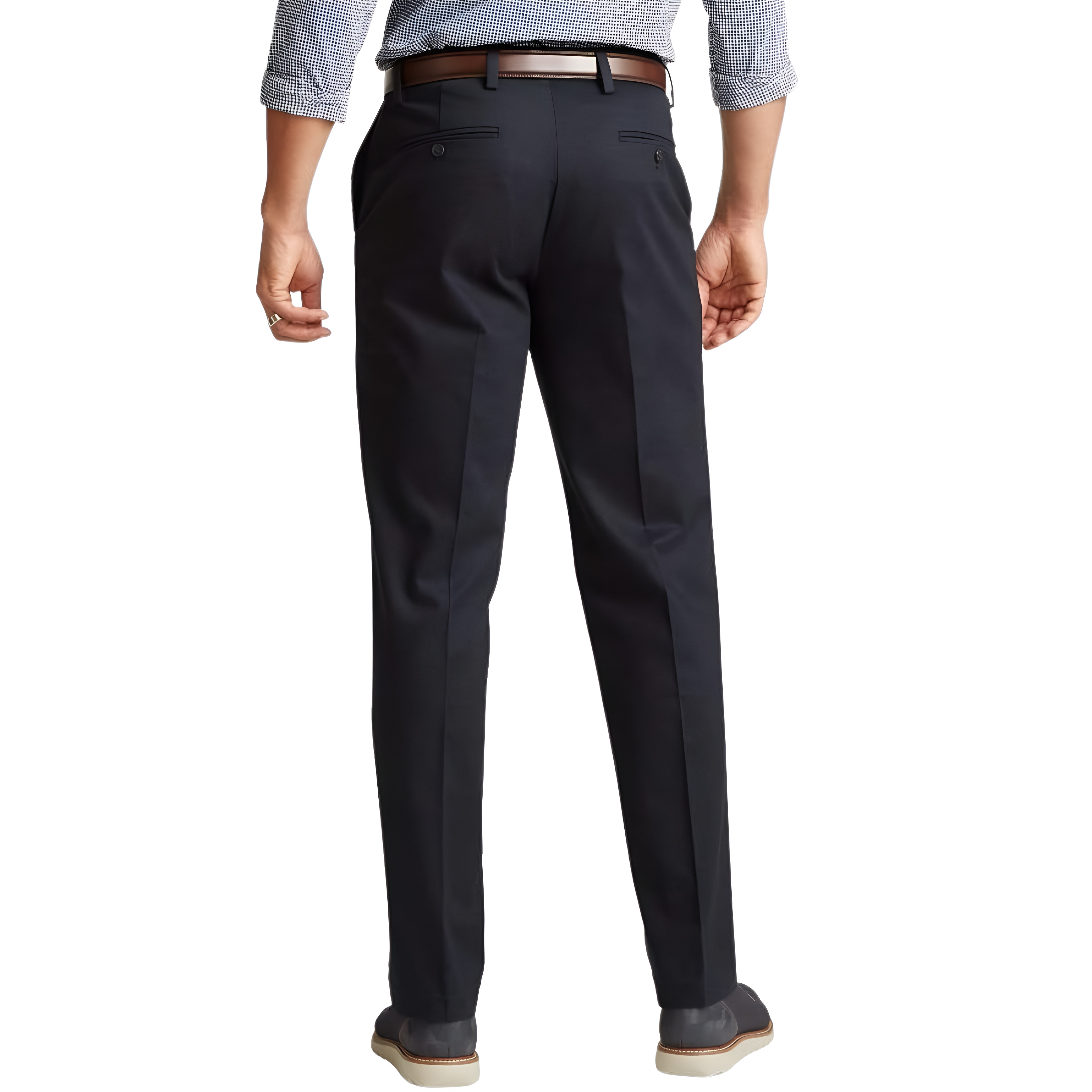 Classic Stretch Fit Formal Pants With Button Closure For MenClassic Stretch Fit Formal Pants With Button Closure For Men - Image 8