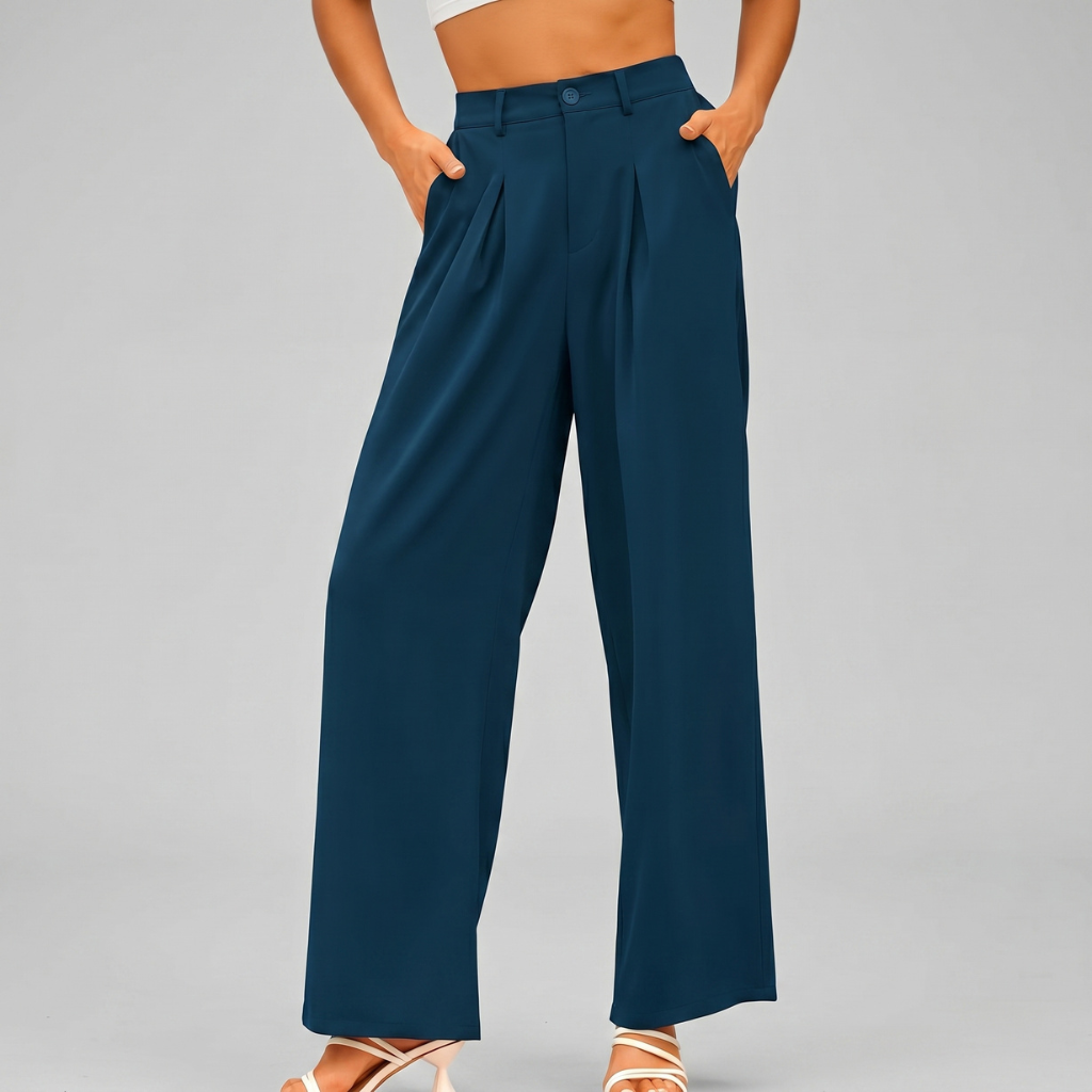 High Rise Casual Wide Loose Fit Palazzo Pants For Women Summer Wear