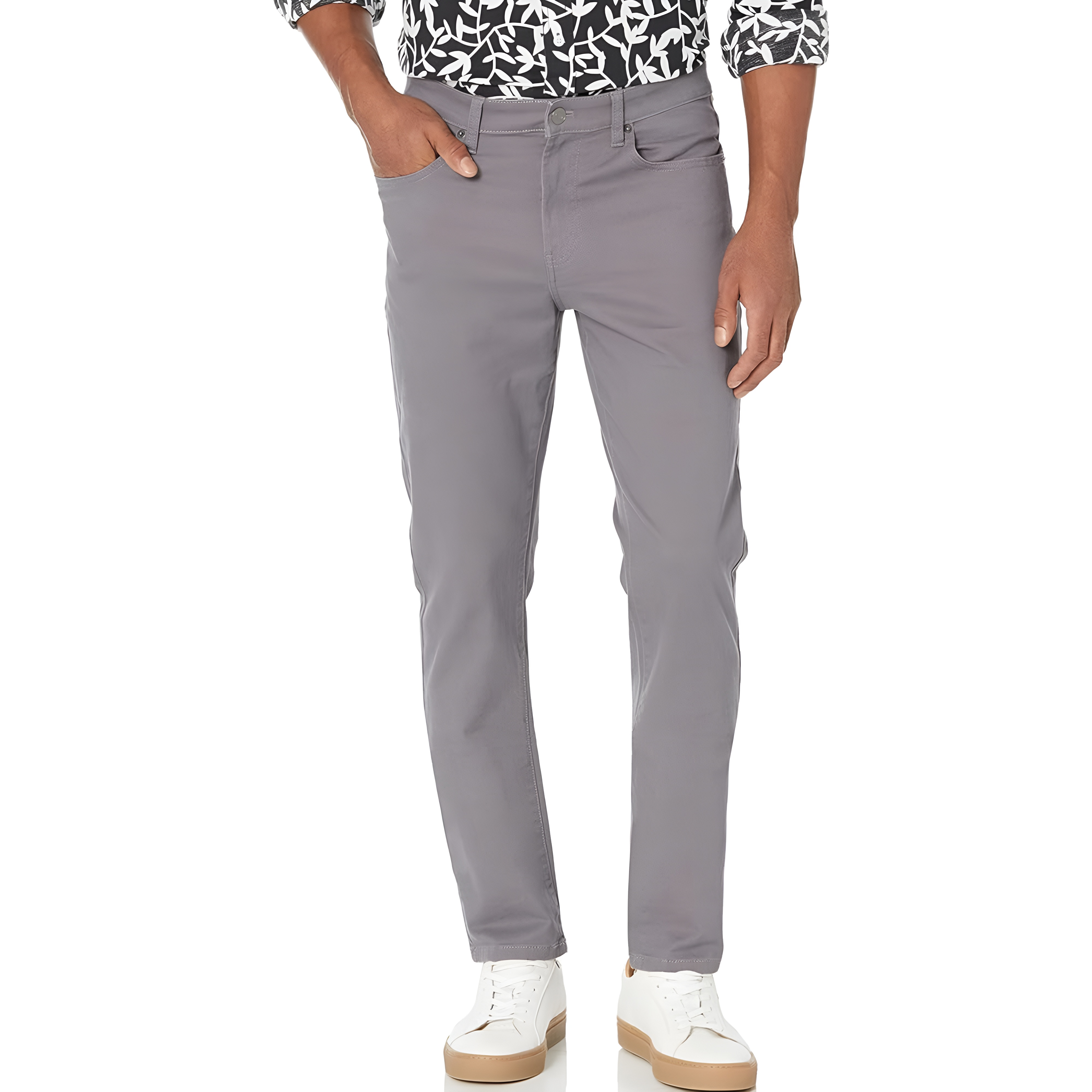 Stretch Twill Slim Fit Casual Pants With Five Pocket Design For Men
