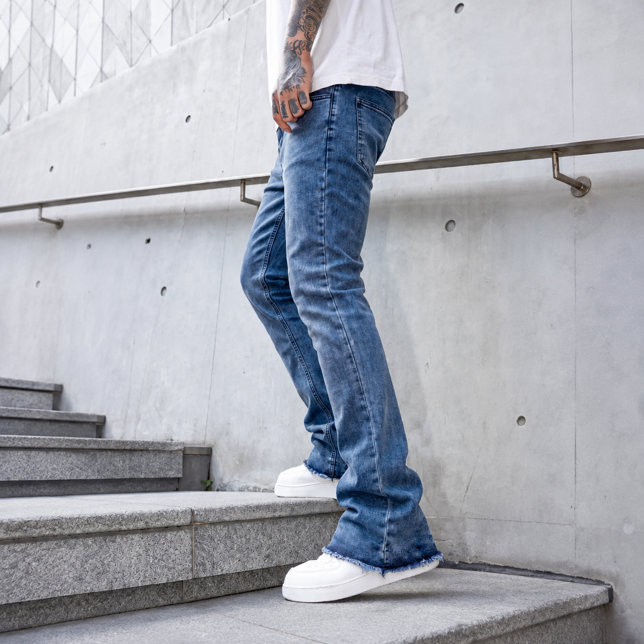Casual Loose Retro Fashion Stretchy Streetwear Jeans For Men