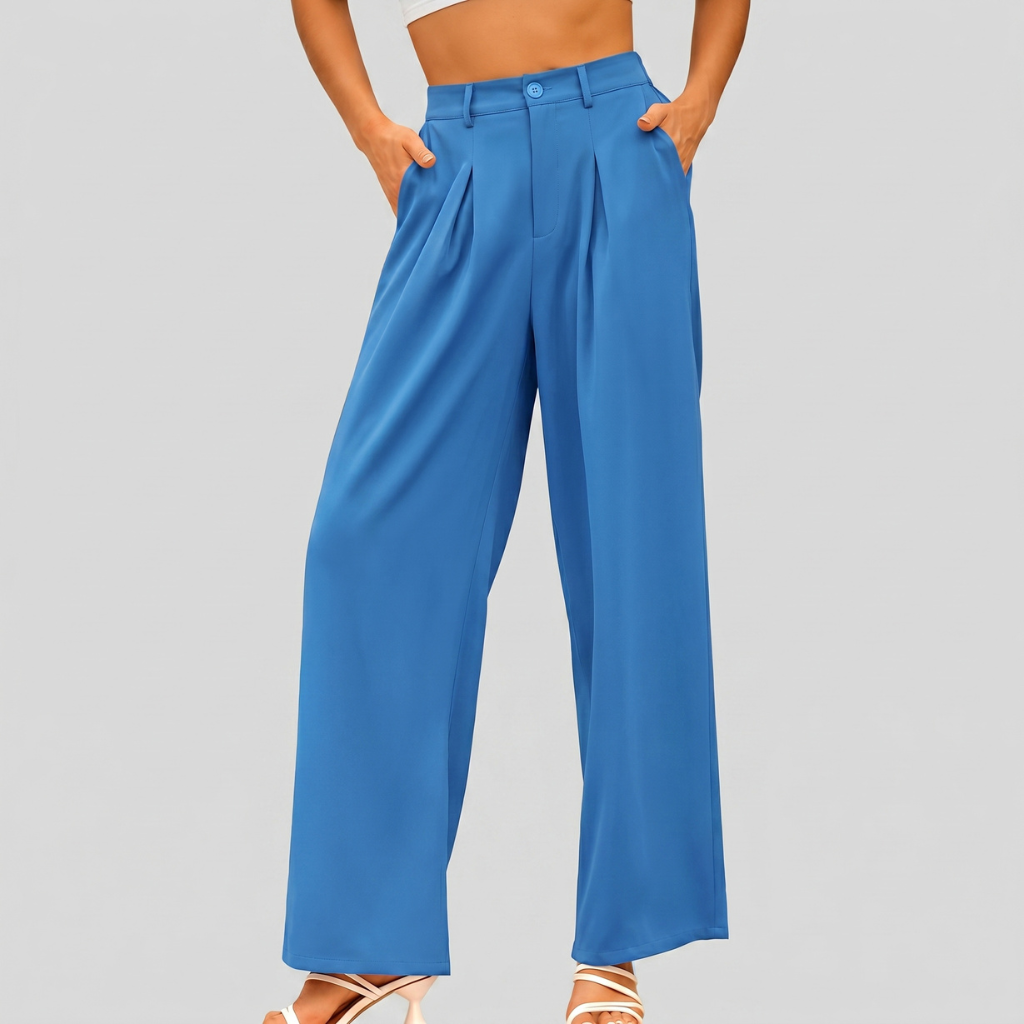 High Rise Casual Wide Loose Fit Palazzo Pants For Women Summer Wear