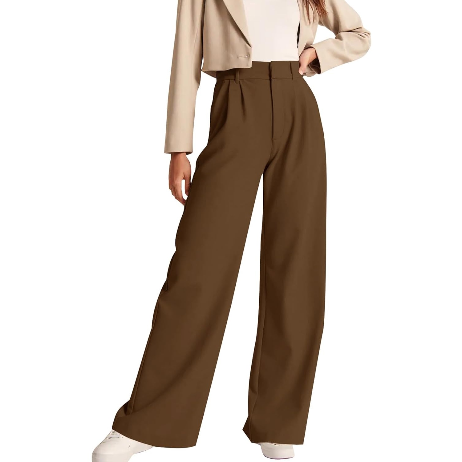 Solid Casual Pants With Pocket For Women