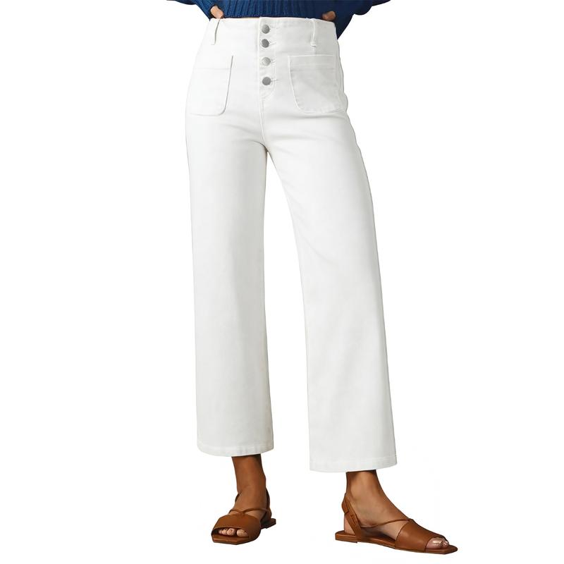 Stretchy Straight Fit Buttoned Loose Pants With Pockets For Women