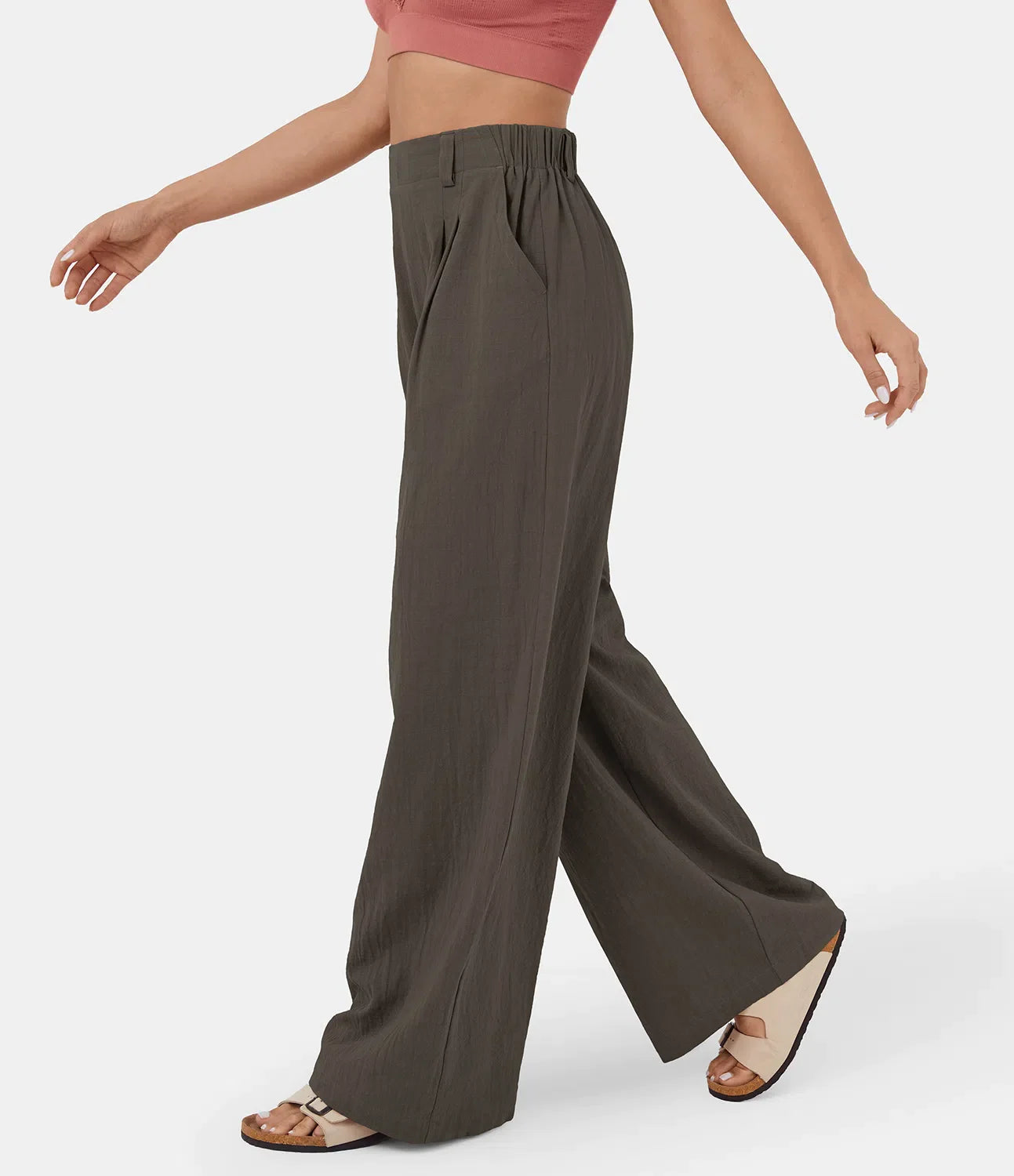 Flowy Solid Palazzo Pants With Side Pockets-My Comfy PantFlowy Solid Palazzo Pants With Side Pockets - Image 6