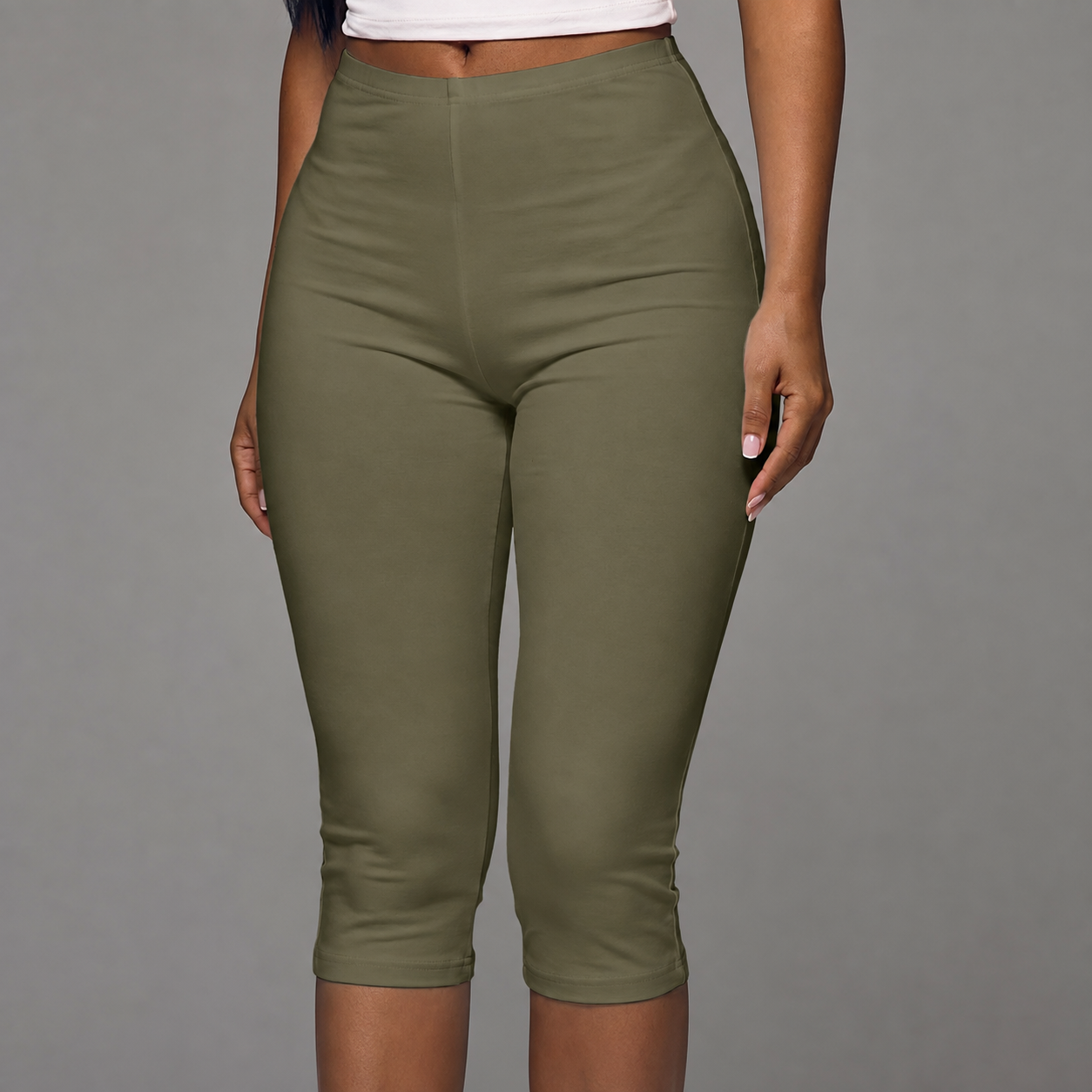 Soft Touch Elasticated Capri Leggings For Women