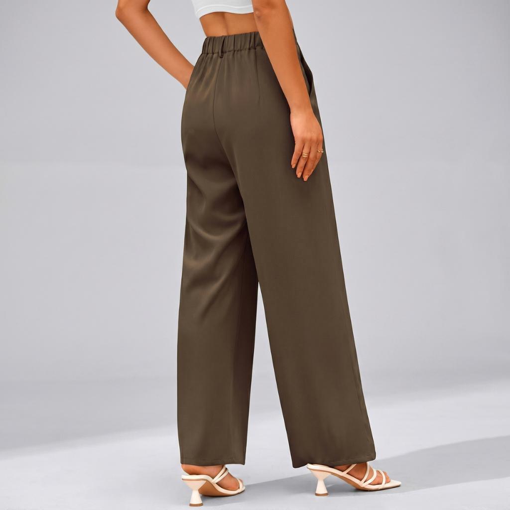 High Rise Casual Wide Loose Fit Palazzo Pants For Women Summer Wear