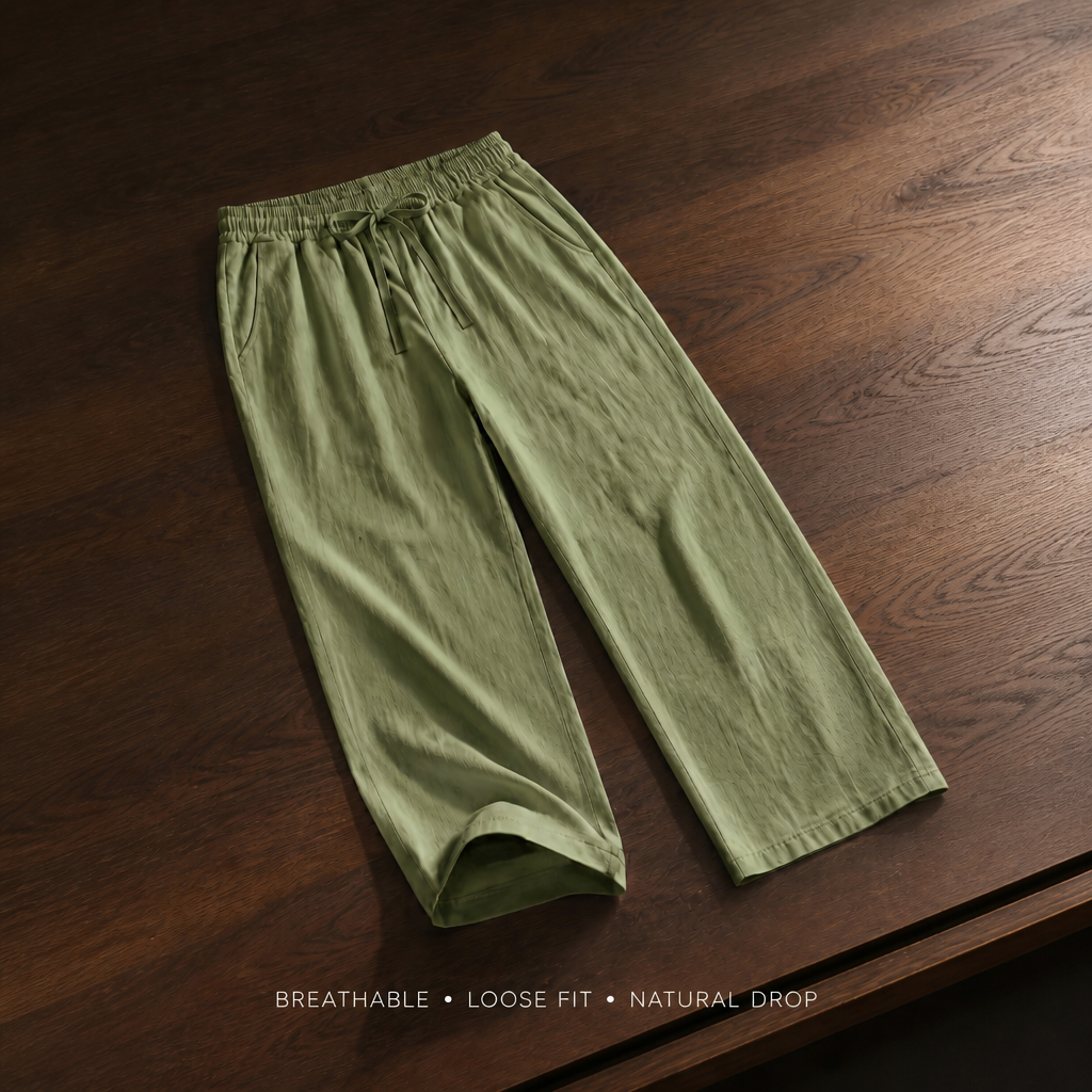 Casual Loose Wide Pants With Drawstring For Men