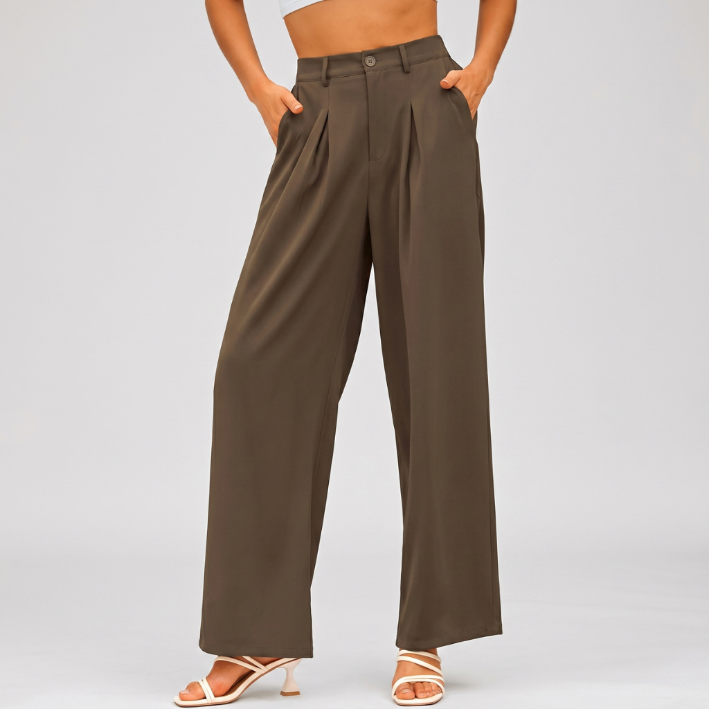 High Rise Casual Wide Loose Fit Palazzo Pants For Women Summer Wear