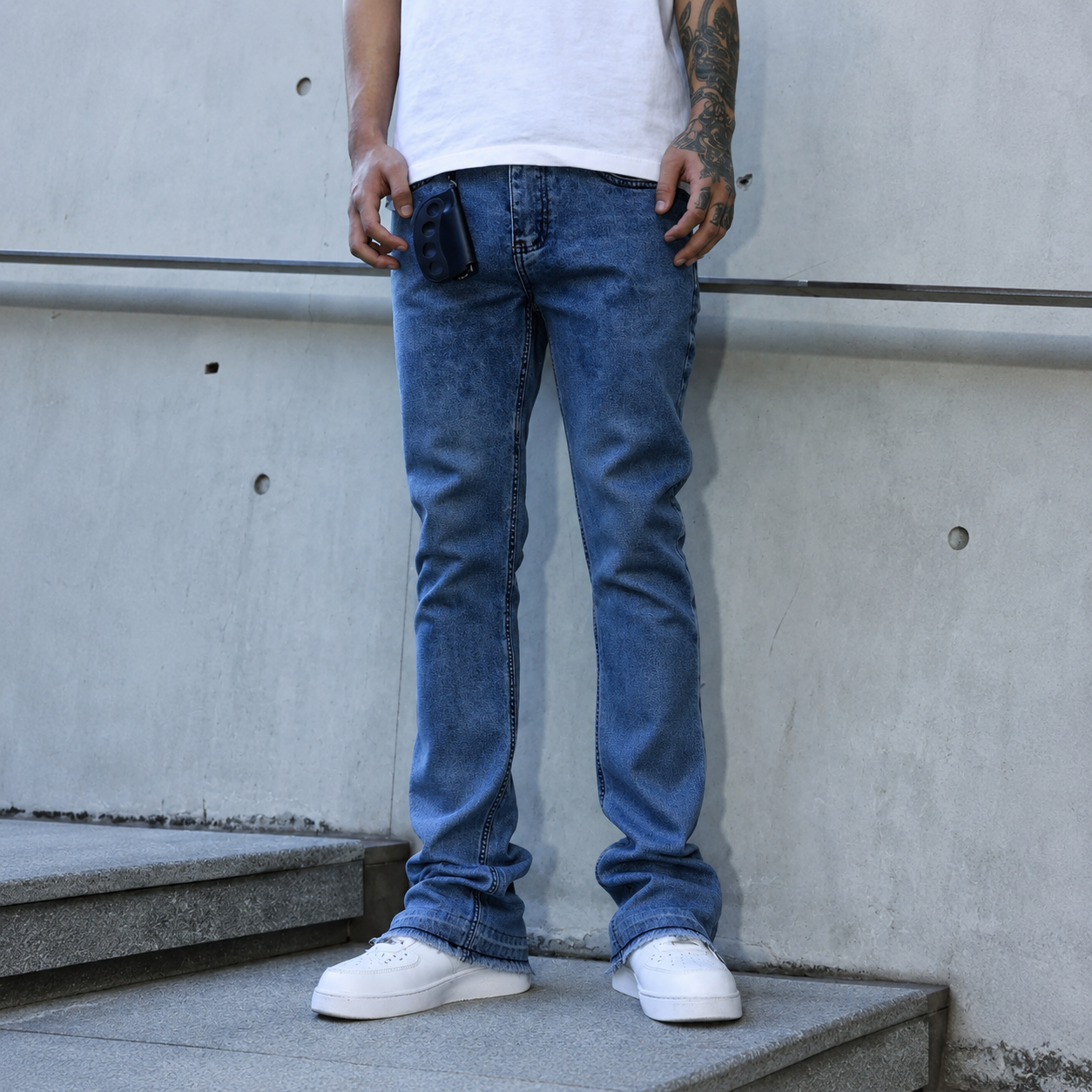 Casual Loose Retro Fashion Stretchy Streetwear Jeans For Men