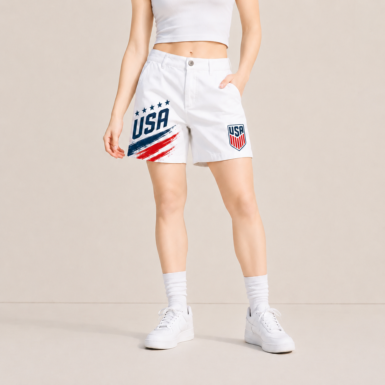 World Cup 2026 United States Football Fan Printed Twill Shorts
