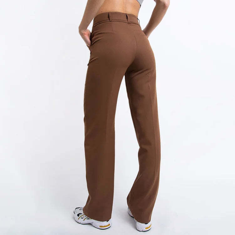High Waisted Suit Pants With Straw Pleats-My Comfy Pant