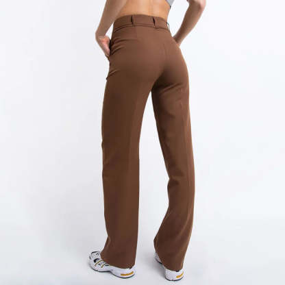 High Waisted Suit Pants With Straw Pleats-My Comfy Pant